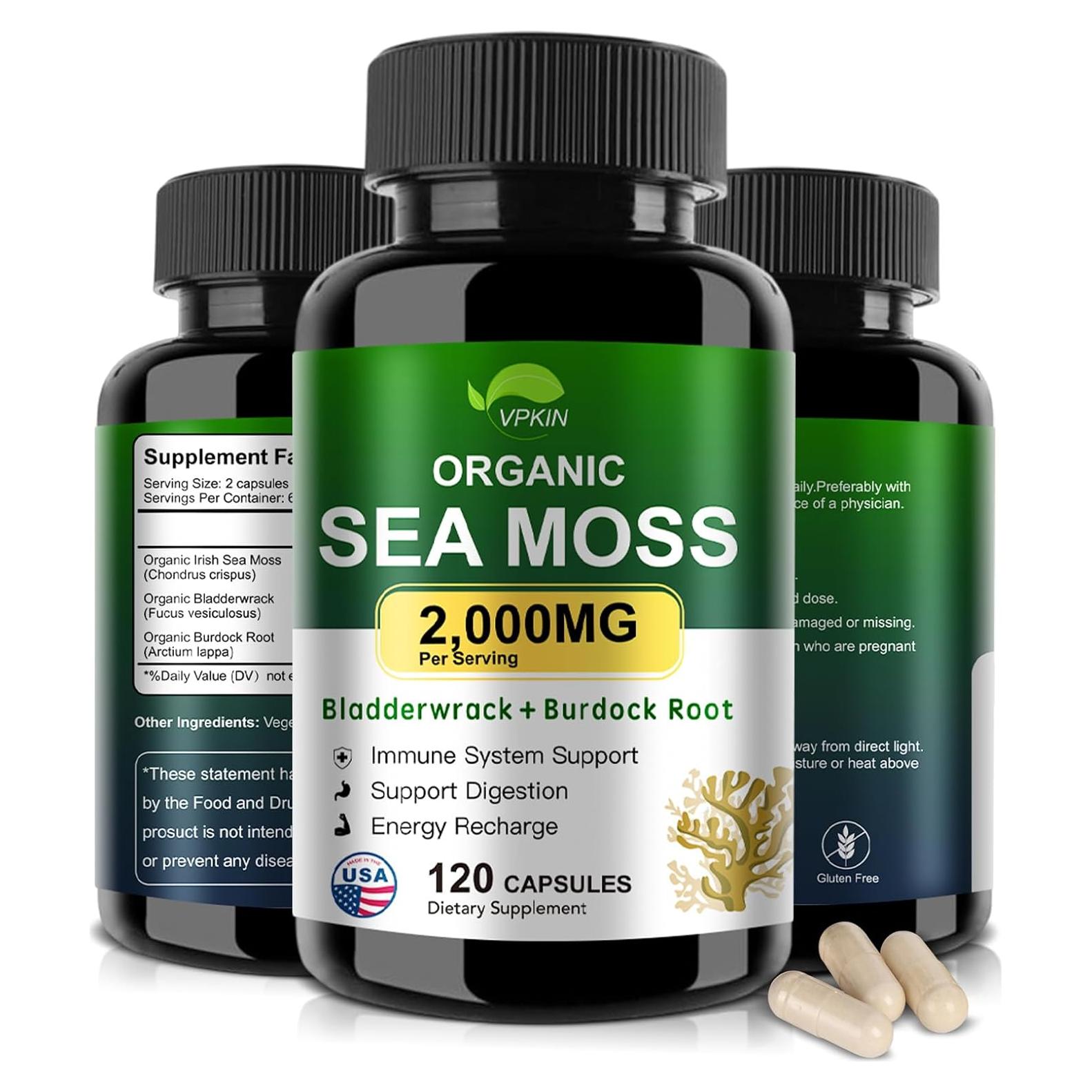 Cápsulas de Musgo Marino Irlandés VPKIN 2000mg 120 Unidades