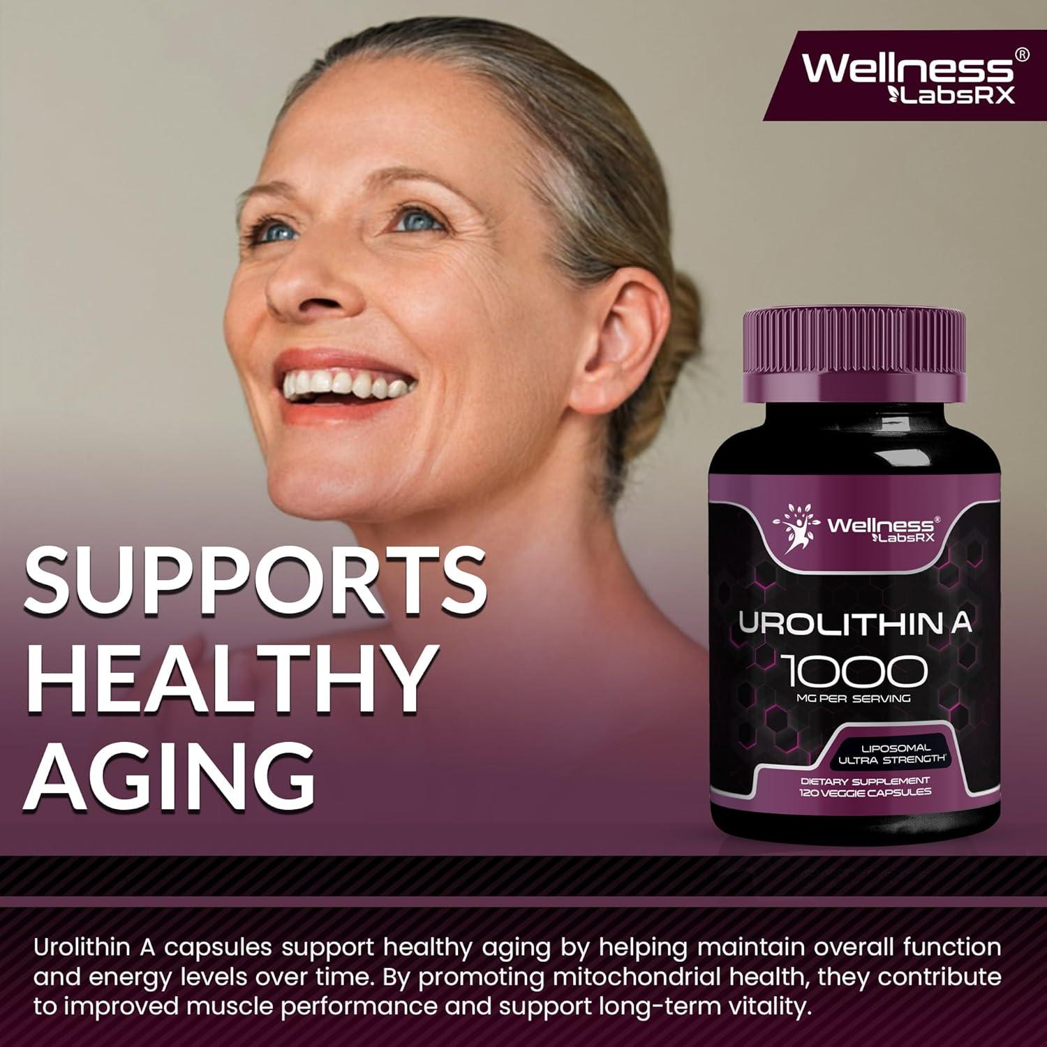 Cápsulas de Suplemento Urolithin A 1000mg Wellness Labs - 120 Unidades