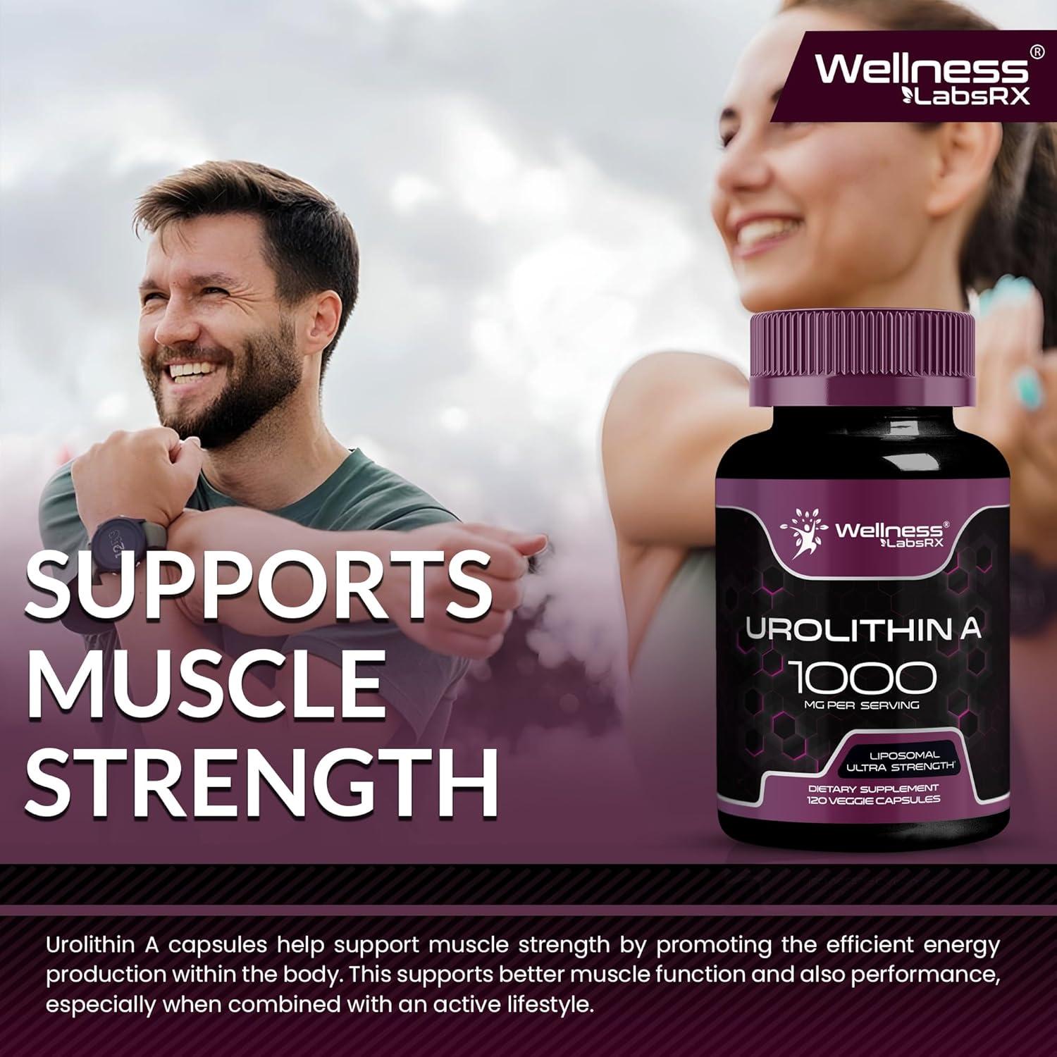 Cápsulas de Suplemento Urolithin A 1000mg Wellness Labs - 120 Unidades