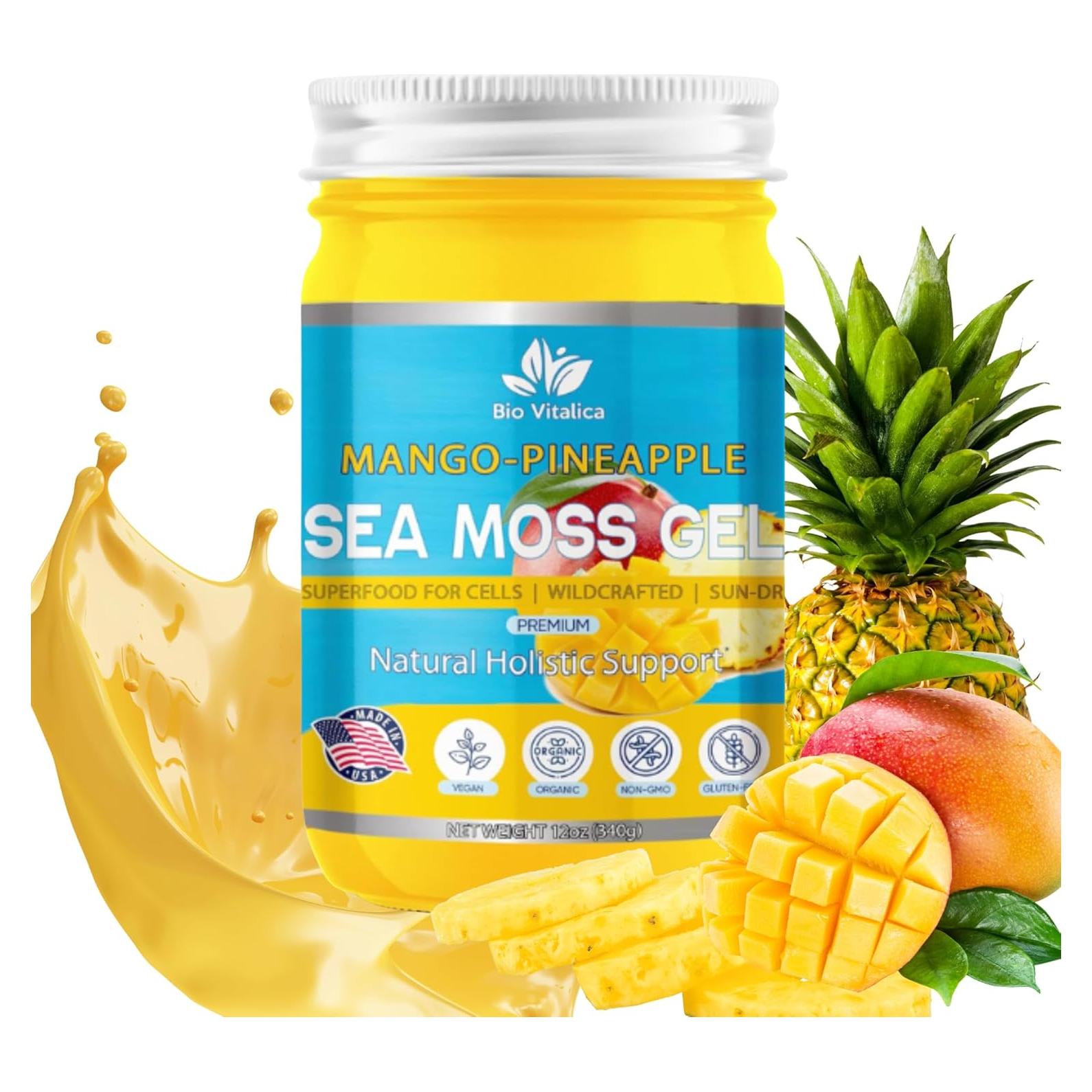 Gel de Musgo Marino Orgánico BioVitalica 340g Sabor Mango-Piña