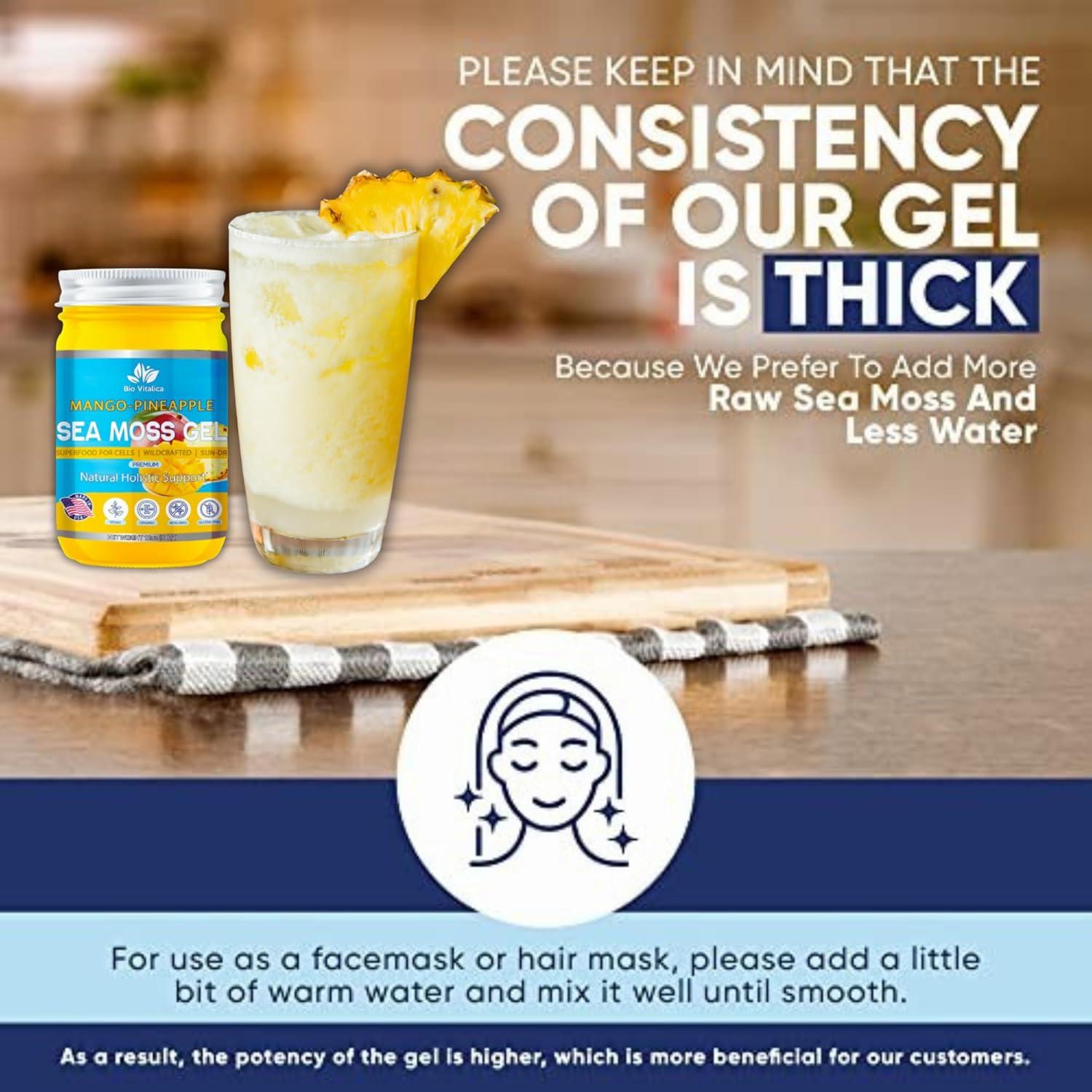 Gel de Musgo Marino Orgánico BioVitalica 340g Sabor Mango-Piña