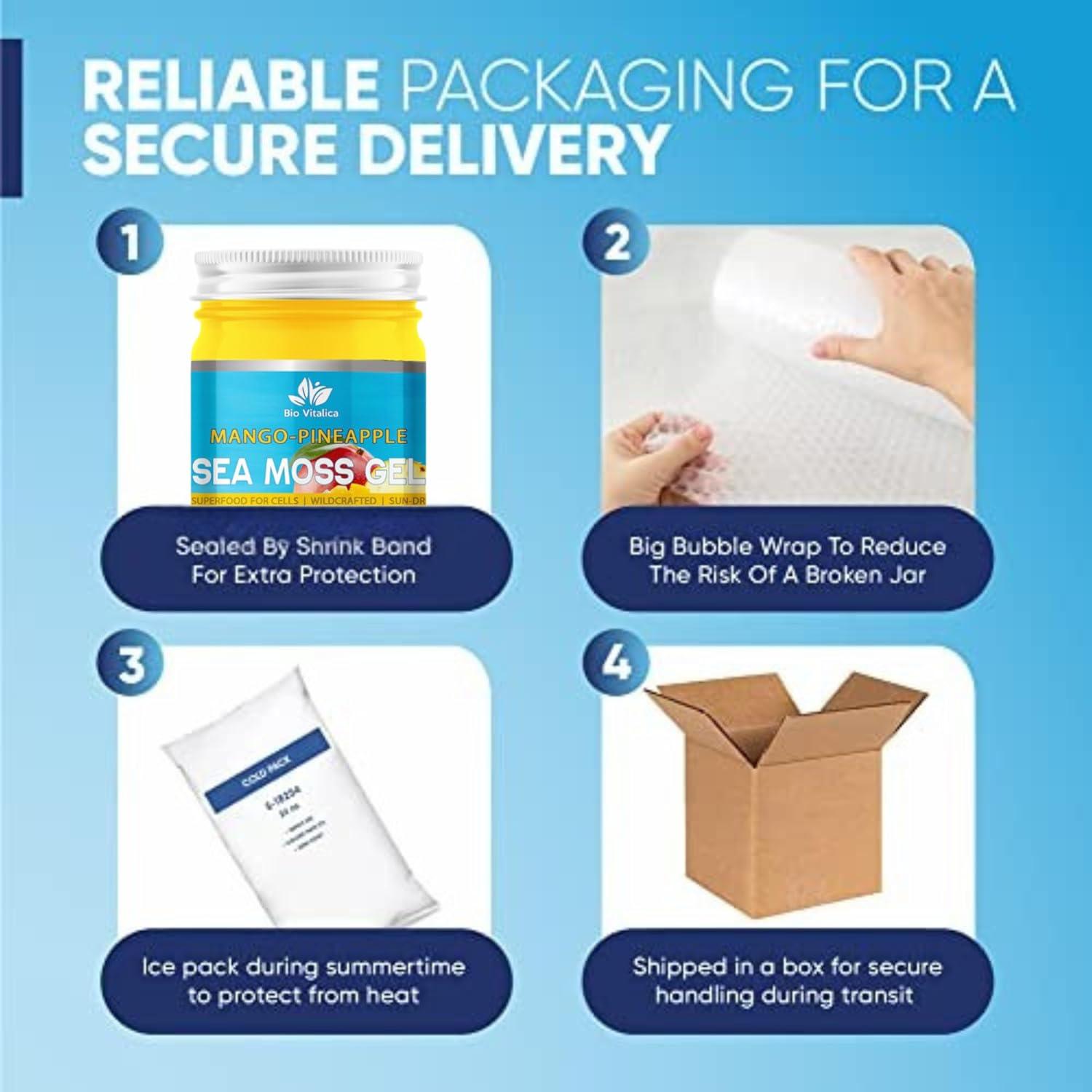 Gel de Musgo Marino Orgánico BioVitalica 340g Sabor Mango-Piña