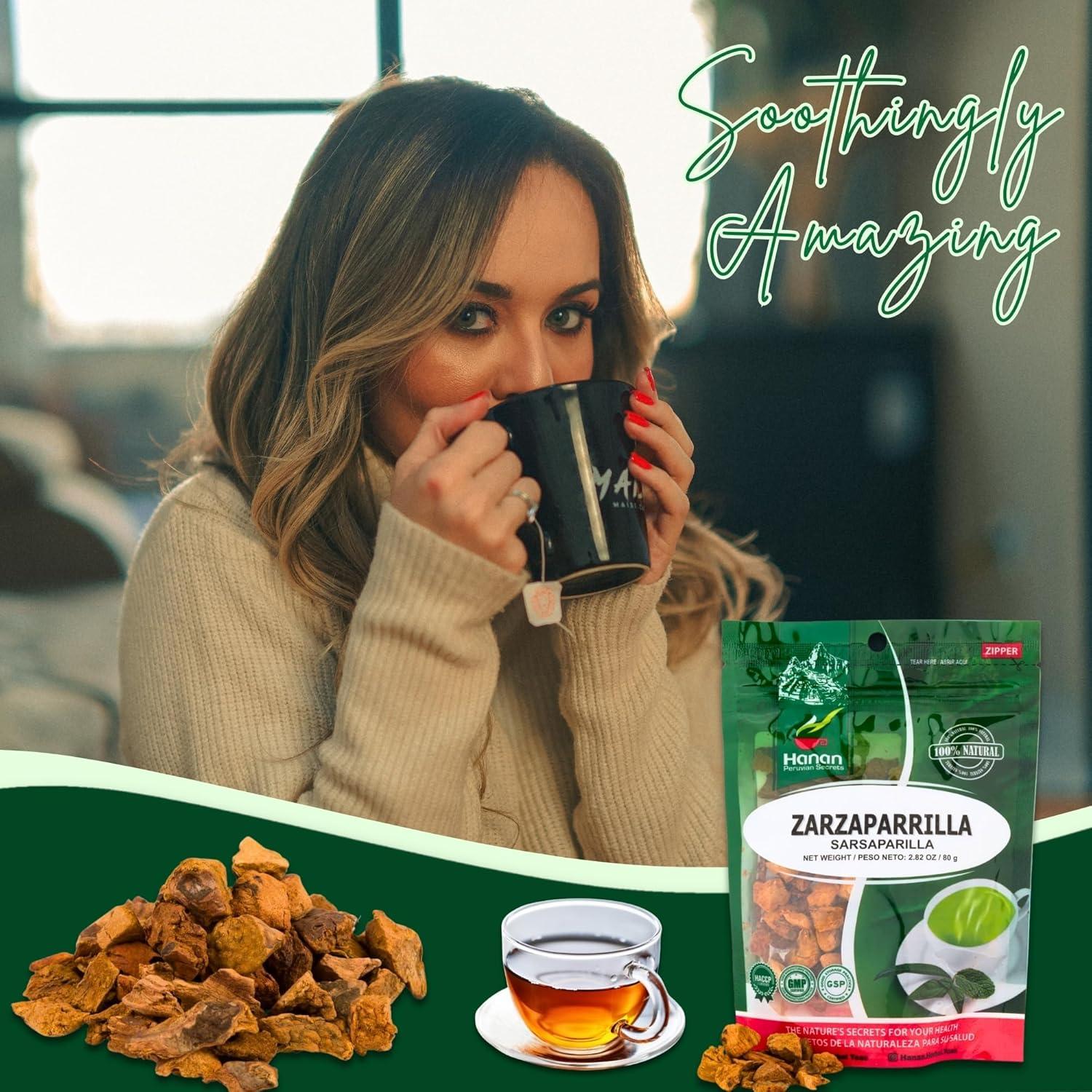 Té de Zarzaparrilla Hanan FitoPeru 80 g - Hoja Suelta Natural