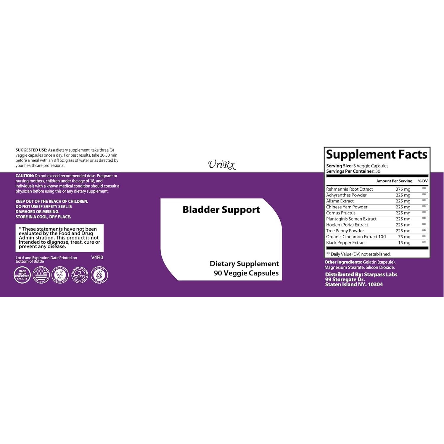 Suplemento Control de Vejiga StarPass Labs - 90 Cápsulas