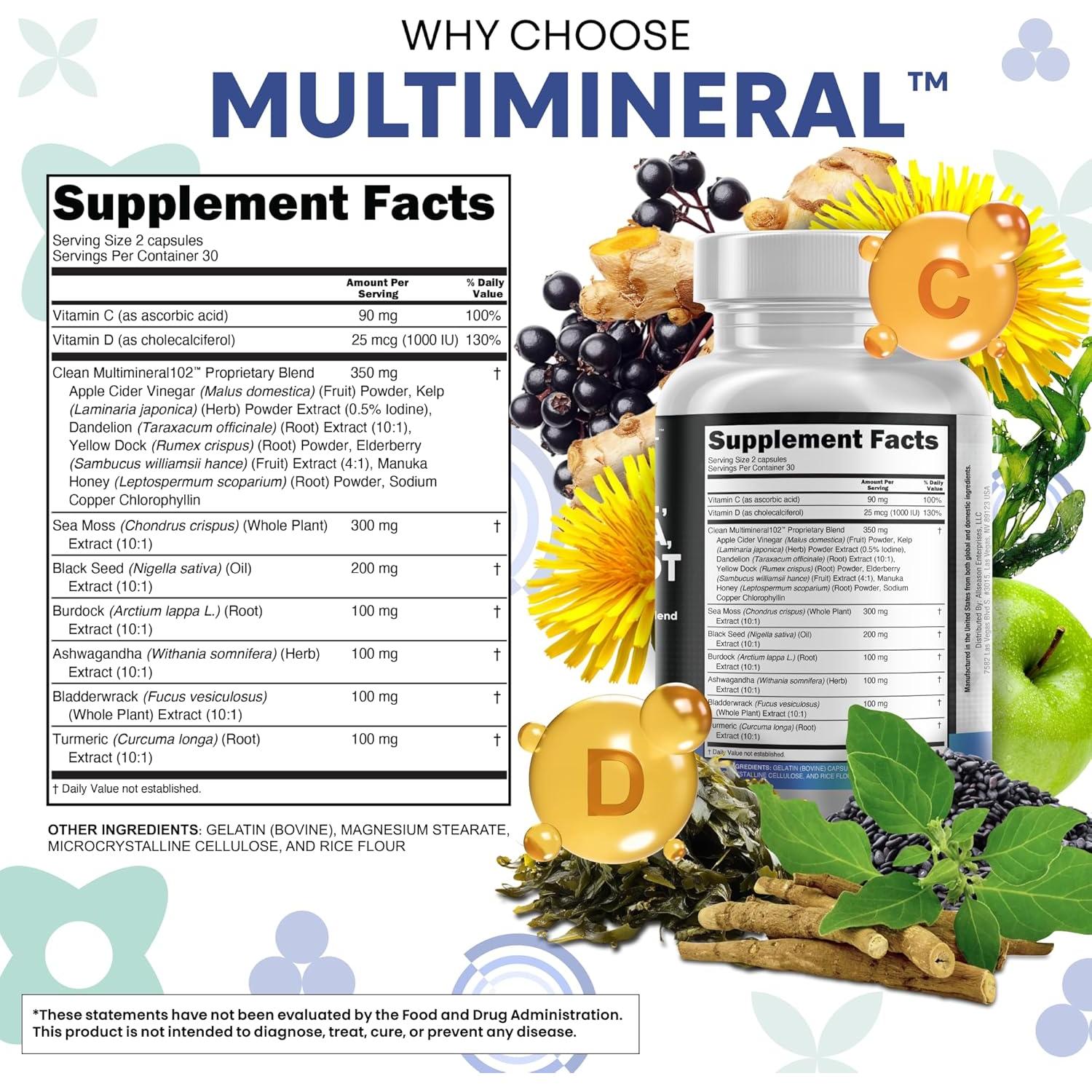 Suplemento Clean Nutraceuticals Musgo Marino 15 Ingredientes