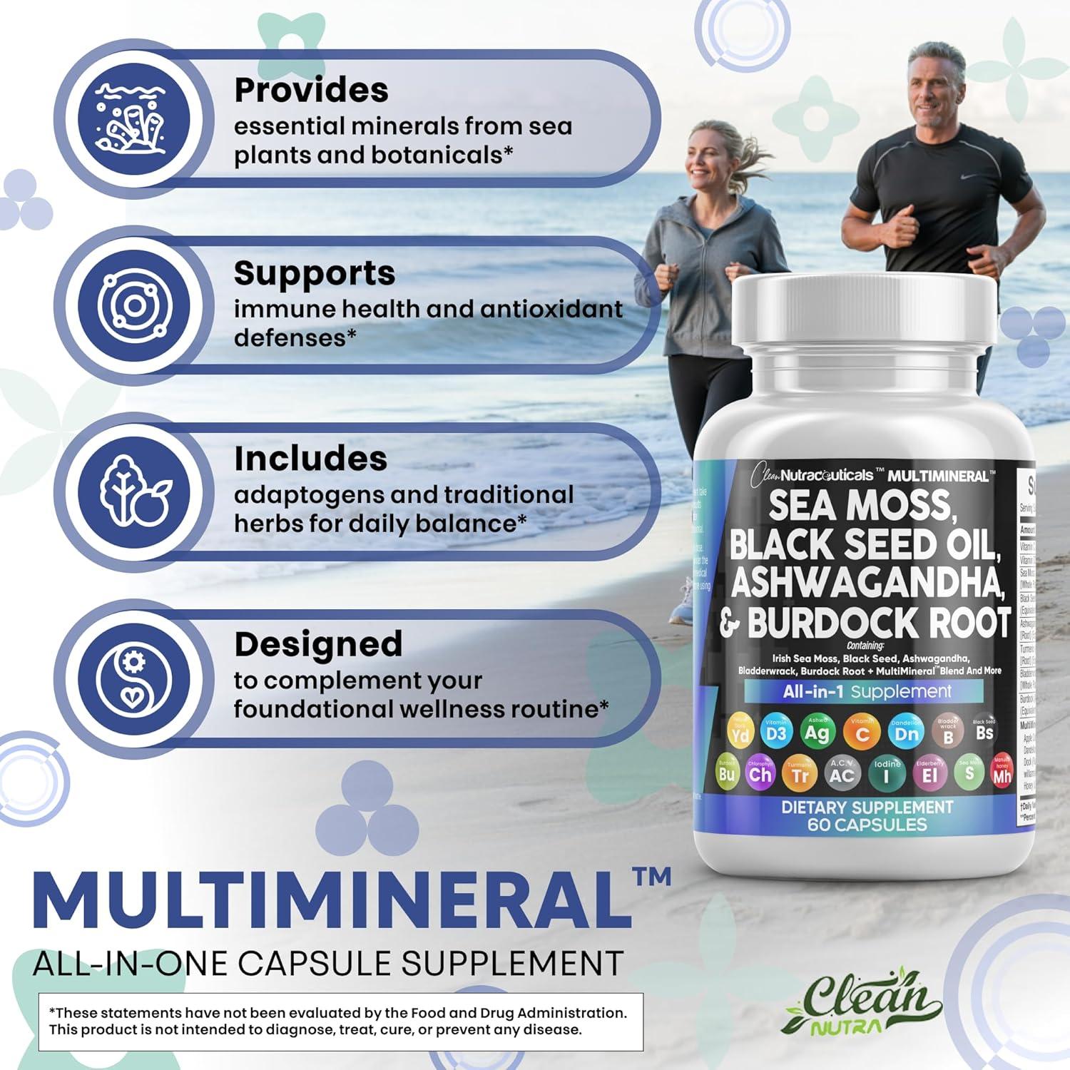 Suplemento Clean Nutraceuticals Musgo Marino 15 Ingredientes