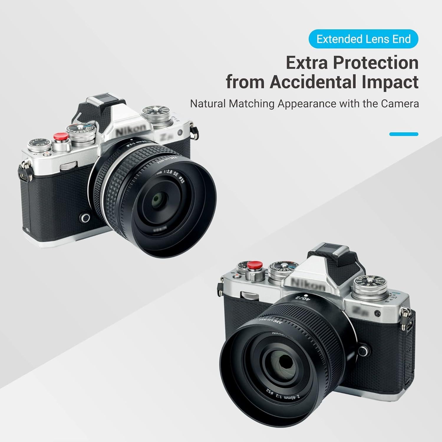 Sombrero de Lente JJC para Nikon NIKKOR Z 40mm y 28mm