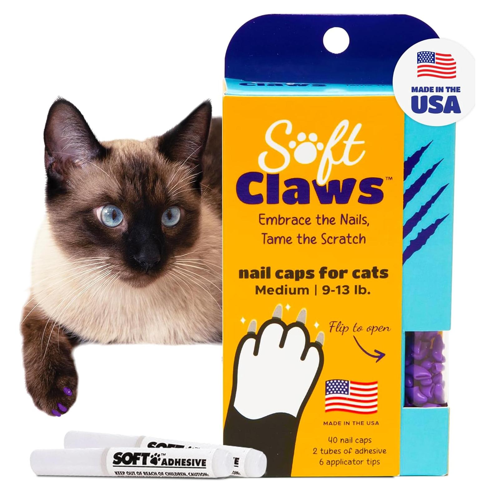 Soft Claws Capuchones para Uñas de Gato Mediano Púrpura