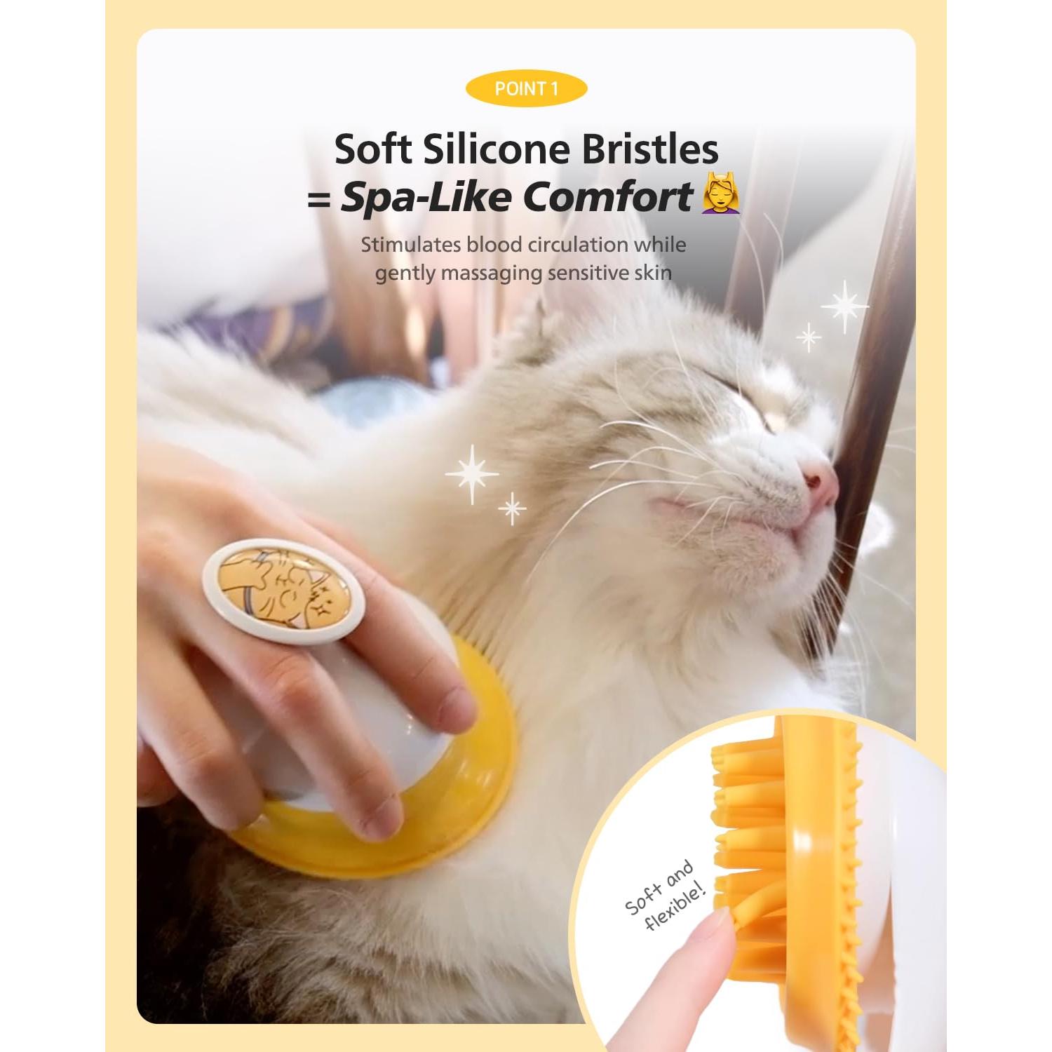 Cepillo de Acicalamiento Suave BMSMILE para Gatos y Perros