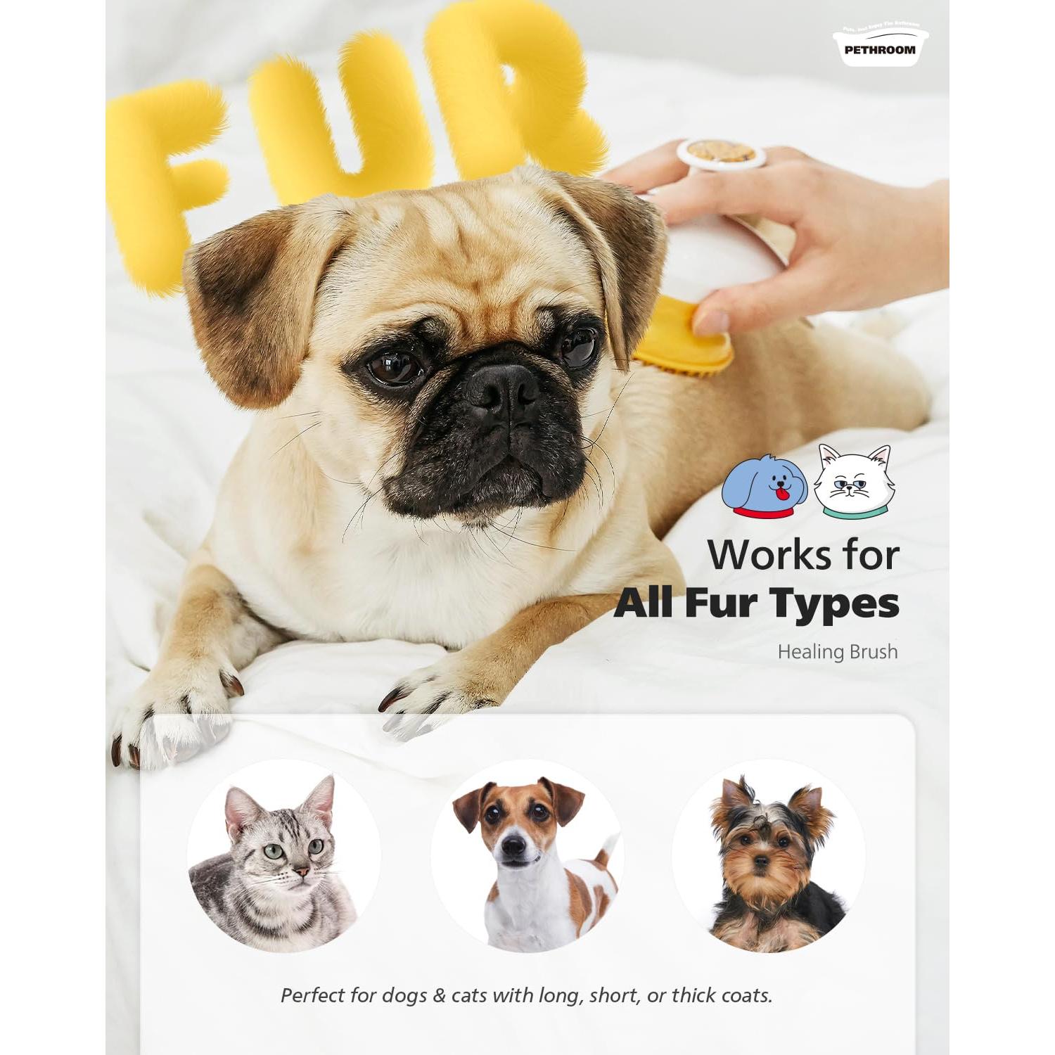 Cepillo de Acicalamiento Suave BMSMILE para Gatos y Perros