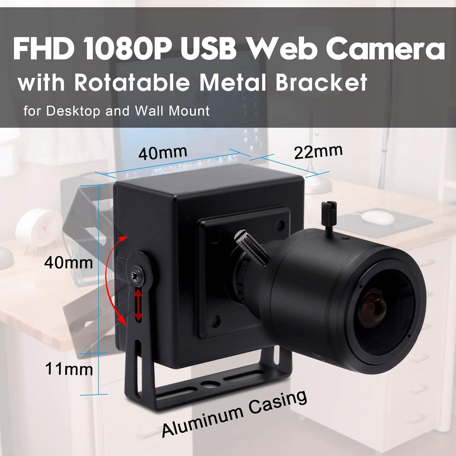 Cámara USB SVPRO FHD 1080P 2MP Zoom Manual 2.8-12mm