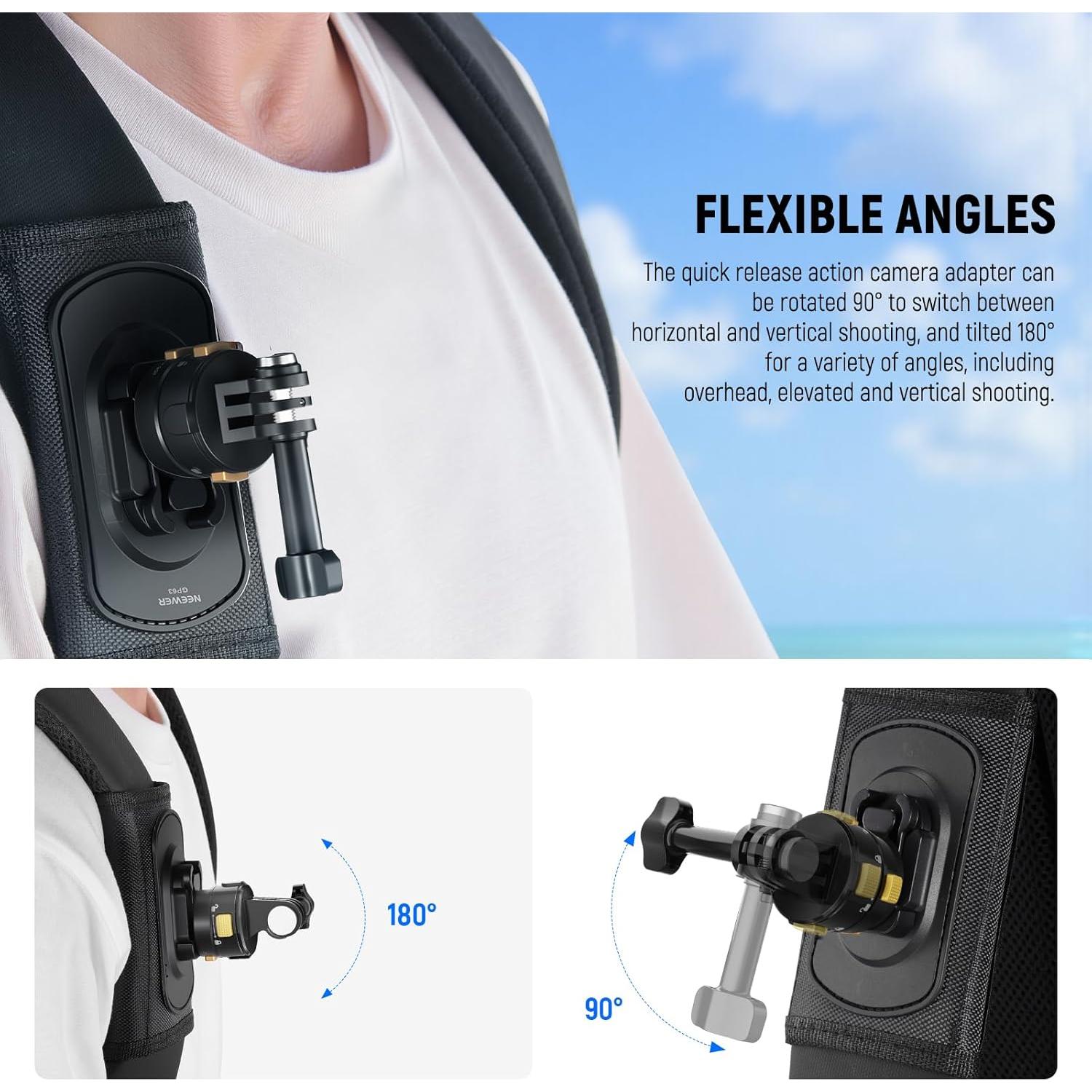 Soporte de Mochila NEEWER GP63 para Cámaras de Acción