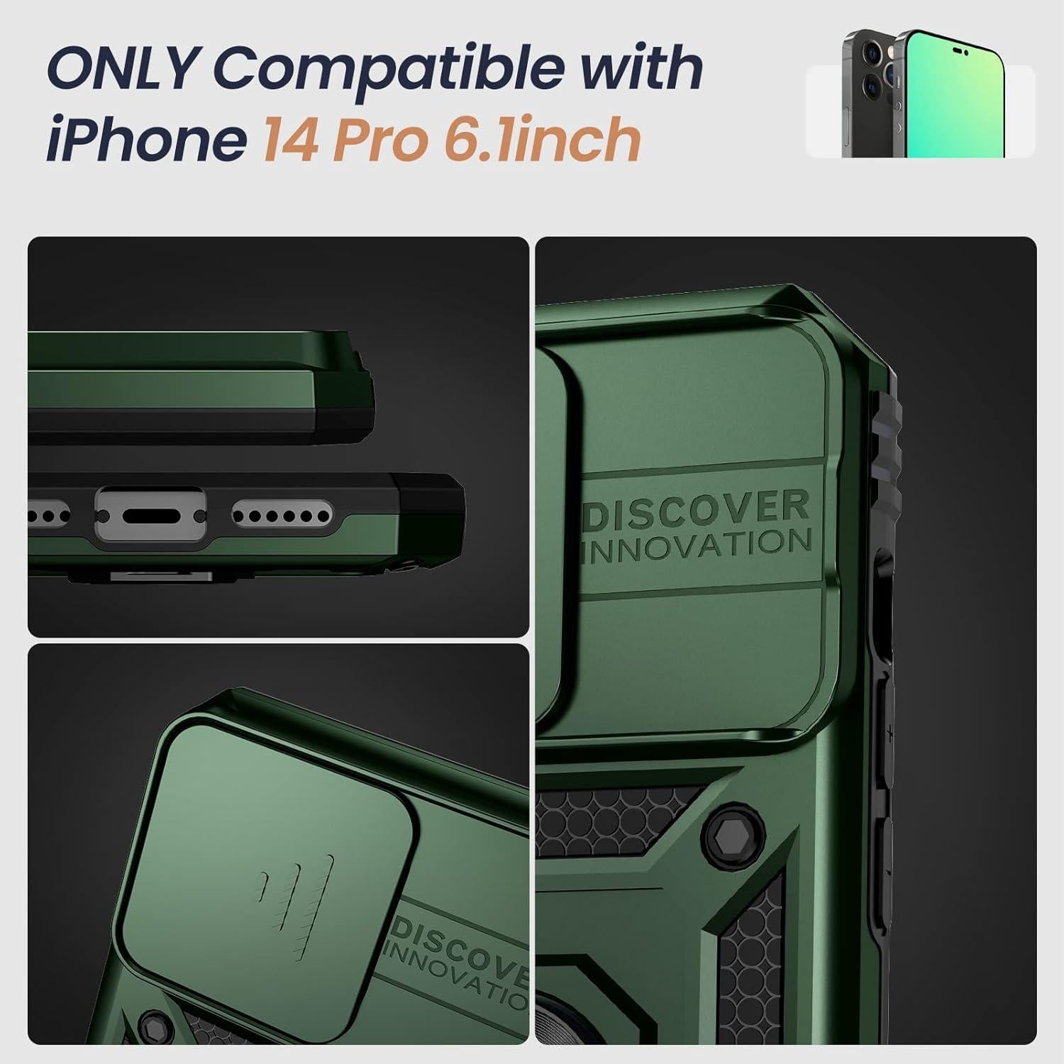 Funda Goton para iPhone 14 Pro con Protector de Pantalla Verde