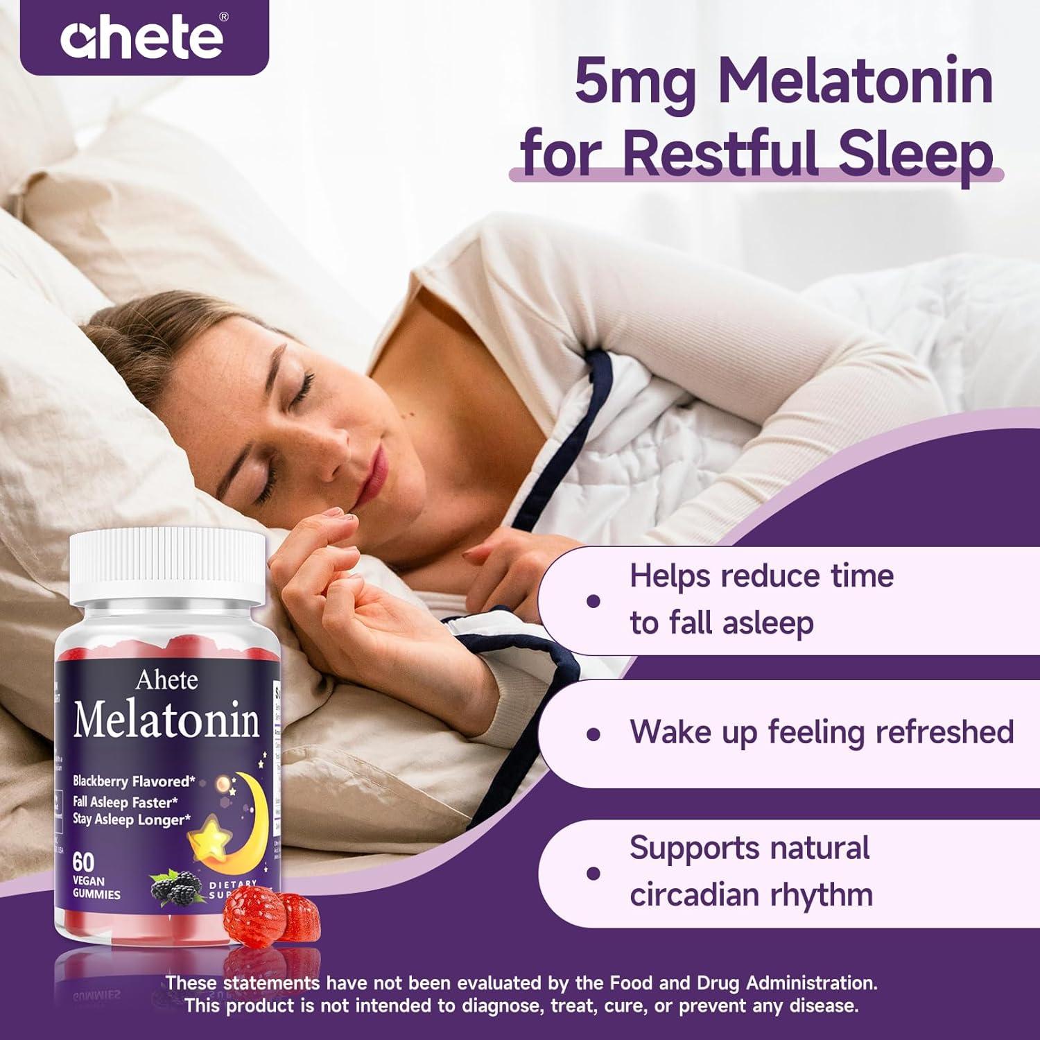 Gomitas de Melatonina 5mg Ahete Sabor Frambuesa 60 Unidades