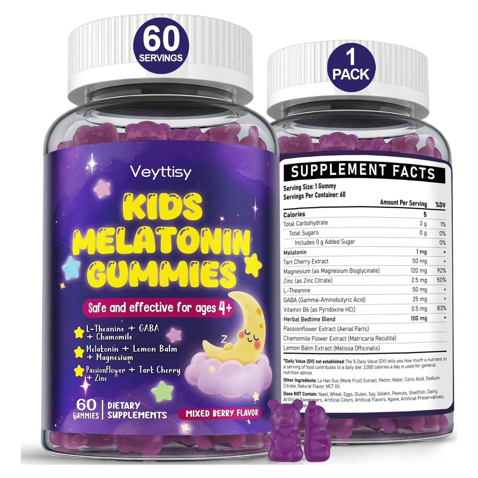 Gominolas de Melatonina para Niños Veyttisy 1mg Sabor Frutas Mixtas