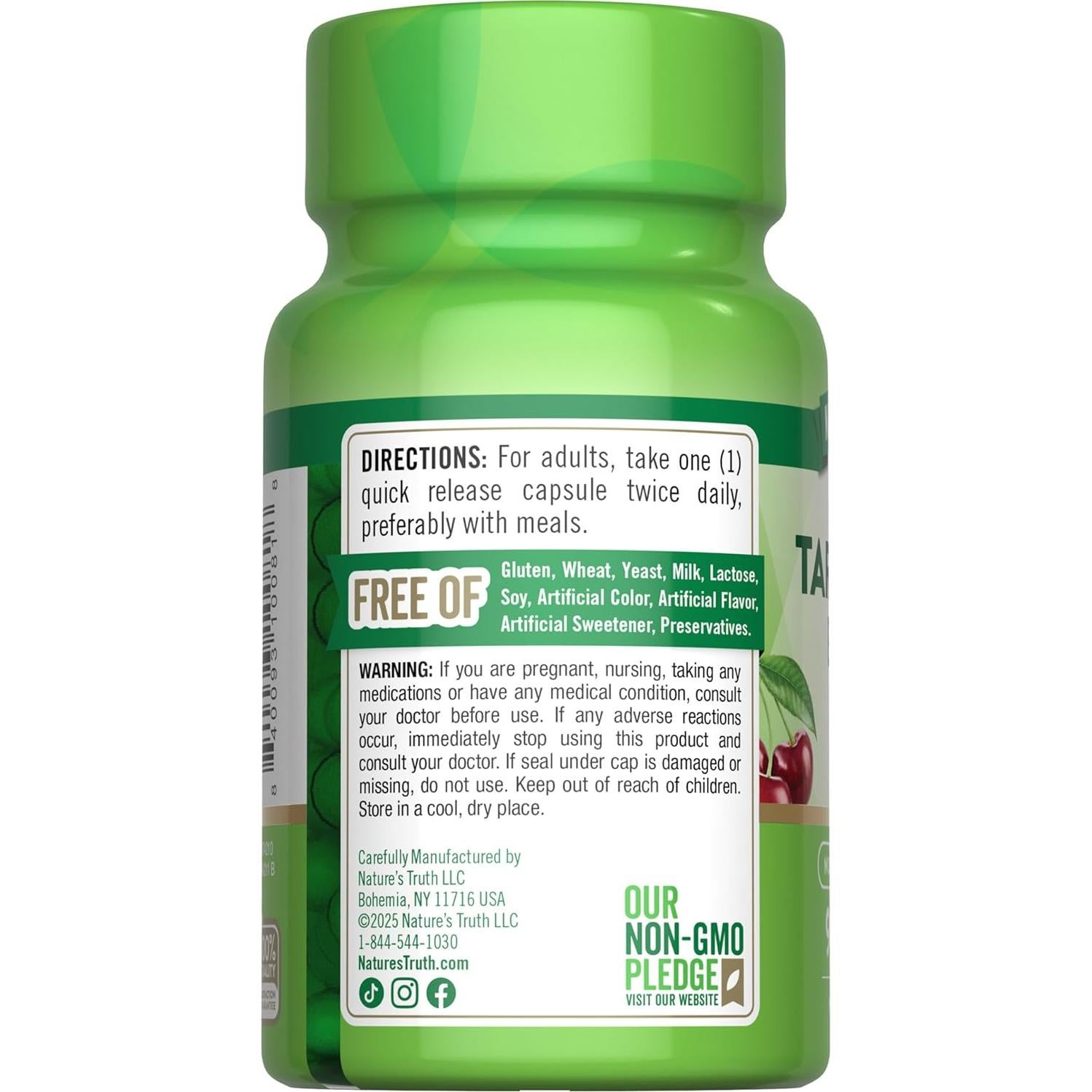 Extracto de Cereza Ácida Nature's Truth 1200 mg 90 Cápsulas