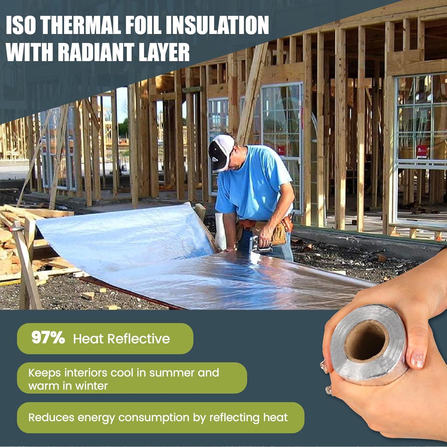 Rollo Aislamiento Reflectante Aluminio AyuHome 0.61 kg 480 m²