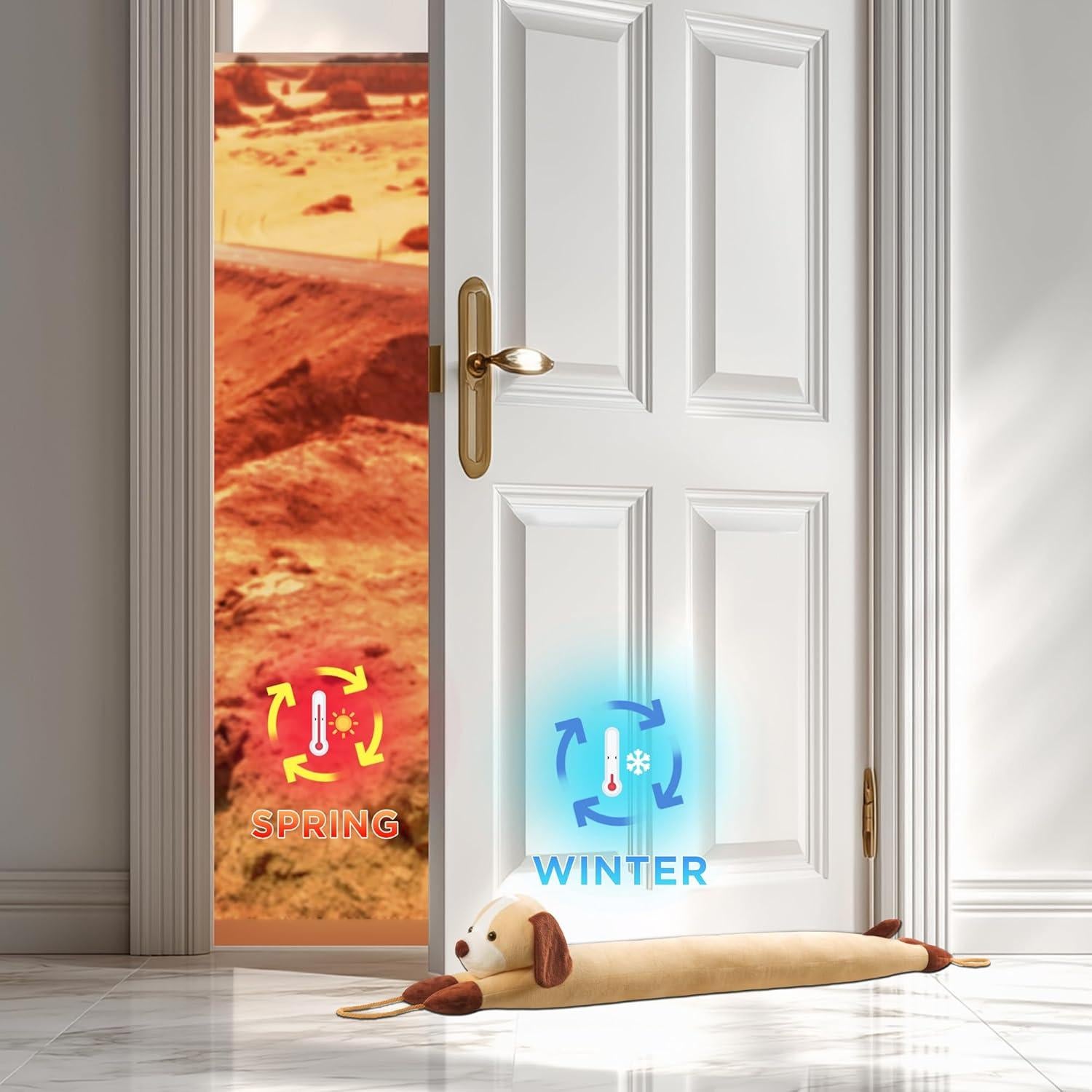 Tapón de Corrientes Sunolga 76.2 cm Perro Amarillo para Puerta