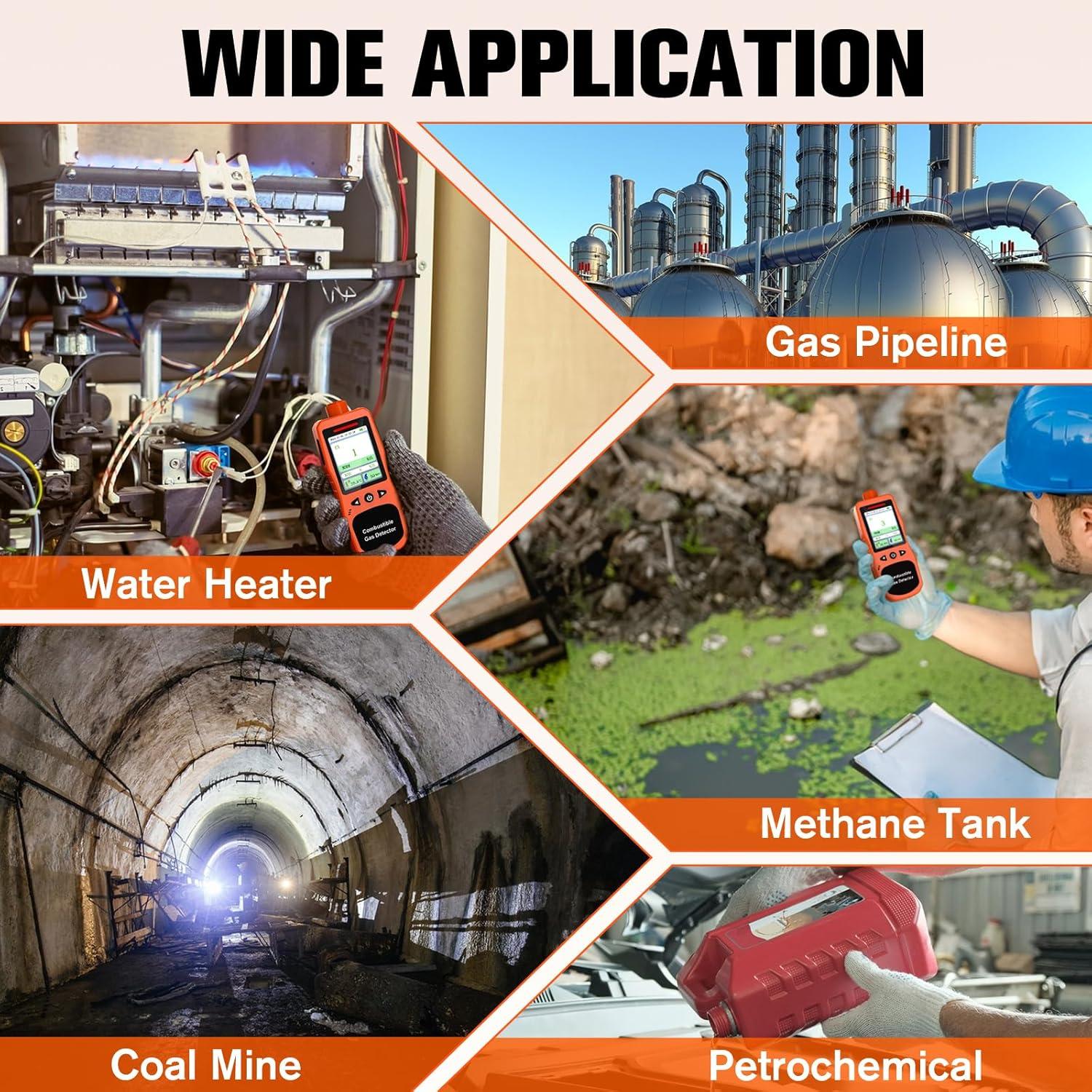 Detector de Fugas de Gas ZYKYCX ZY-Ex4000, Recargable 0-100% LEL