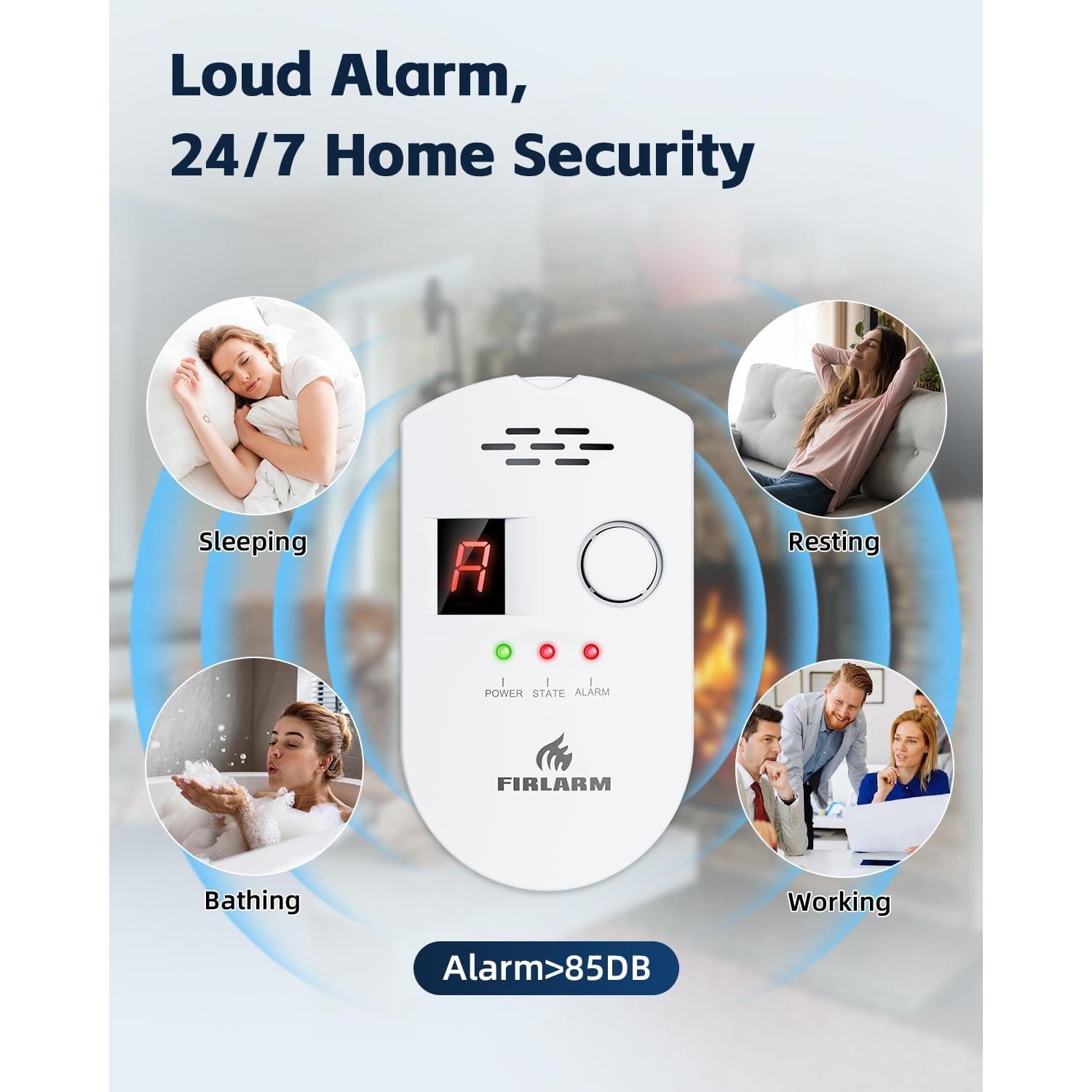 Detector de Gas Natural Firlarm BRJ-502 con Alarma 85dB