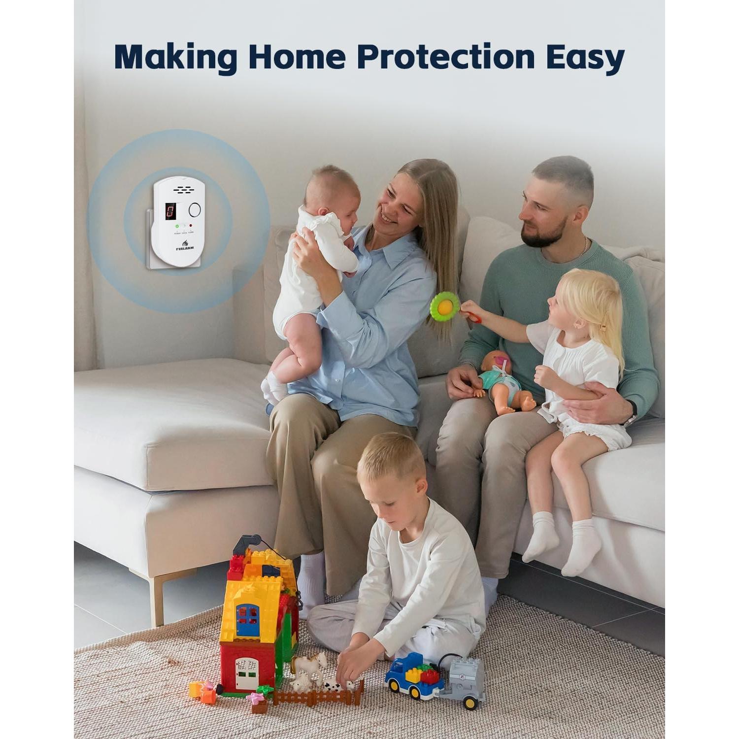 Detector de Gas Natural Firlarm BRJ-502 con Alarma 85dB