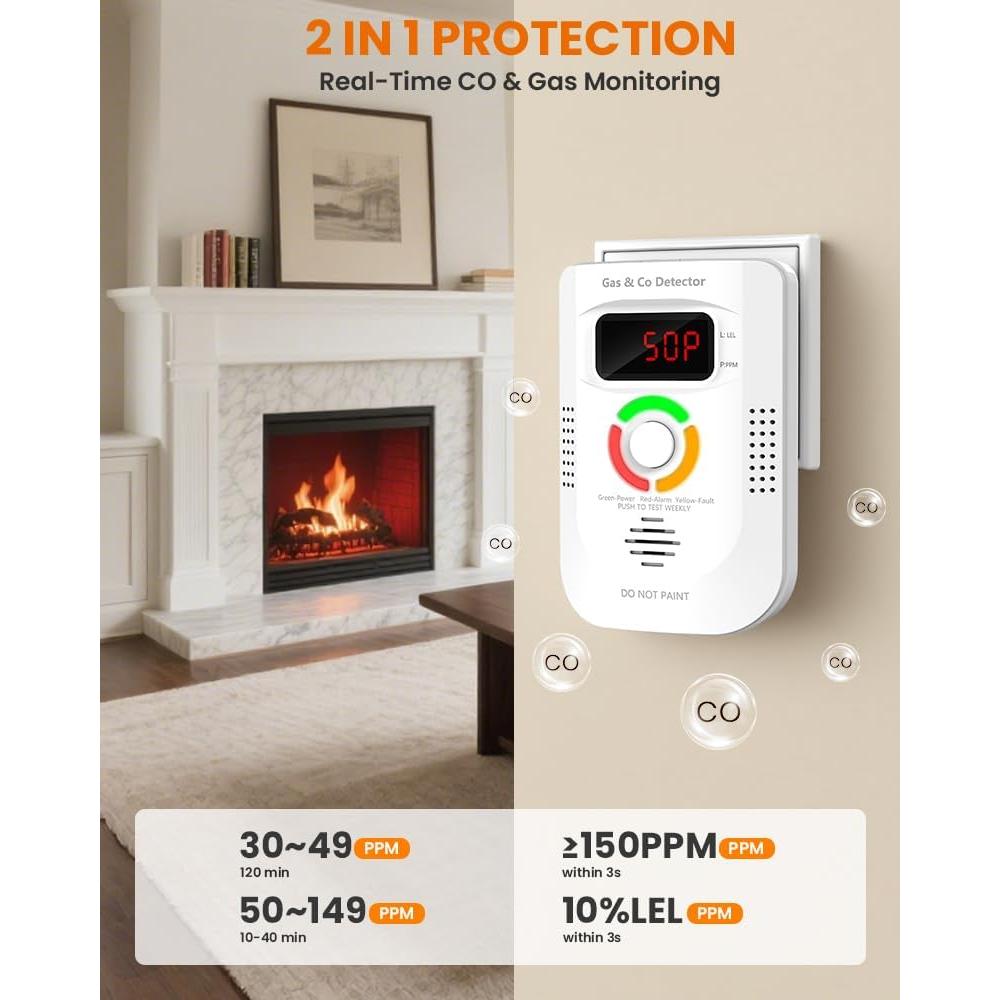 Detector de Gas y Monóxido de Carbono KIMROG WJ-GC960 2 en 1