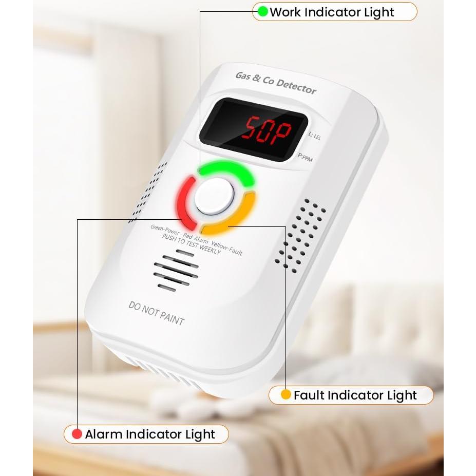 Detector de Gas y Monóxido de Carbono KIMROG WJ-GC960 2 en 1
