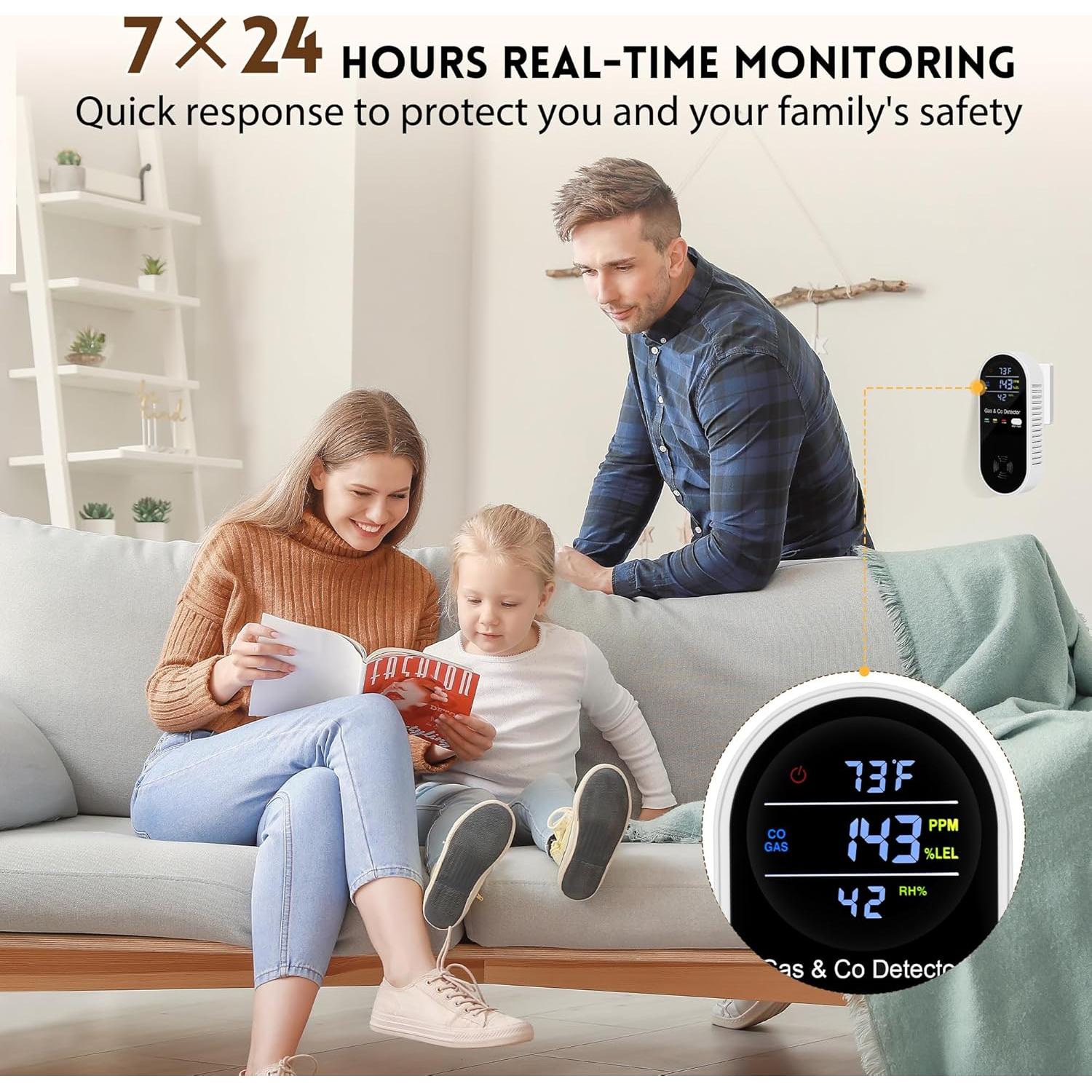 4 Detectores de Monóxido de Carbono Enchufables Lunarlipes KH158