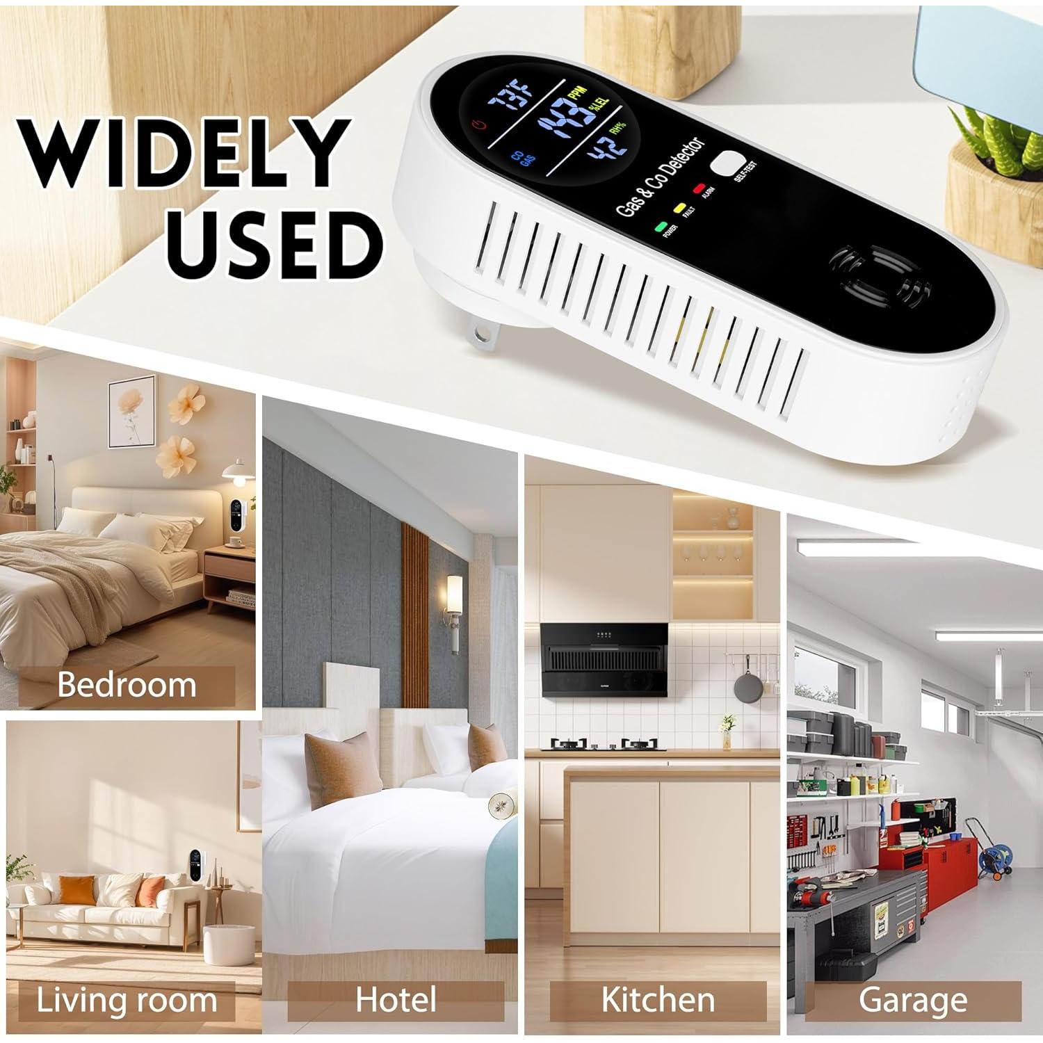 4 Detectores de Monóxido de Carbono Enchufables Lunarlipes KH158