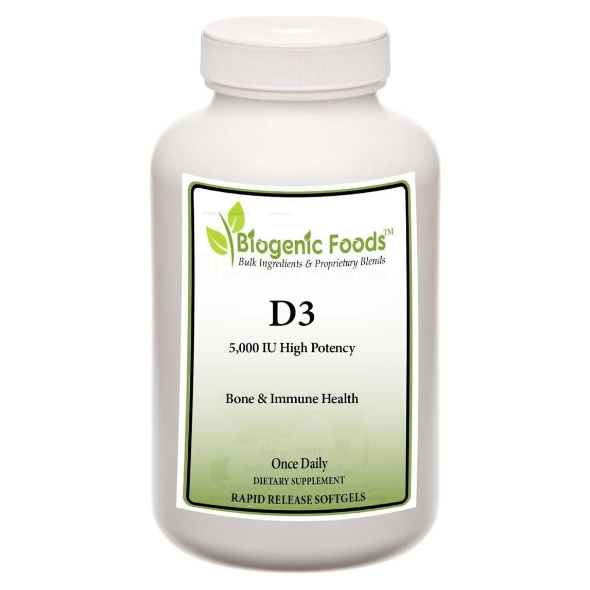 Aceite de Vitamina D3 Biogenic Foods 5000 UI Salud Ósea