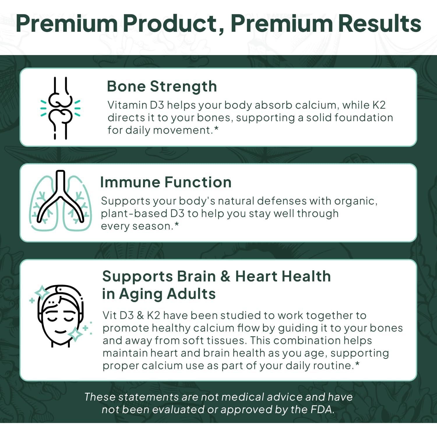 Suplemento Vitamina D3 + K2 Organics Ocean 30 Gel Suaves