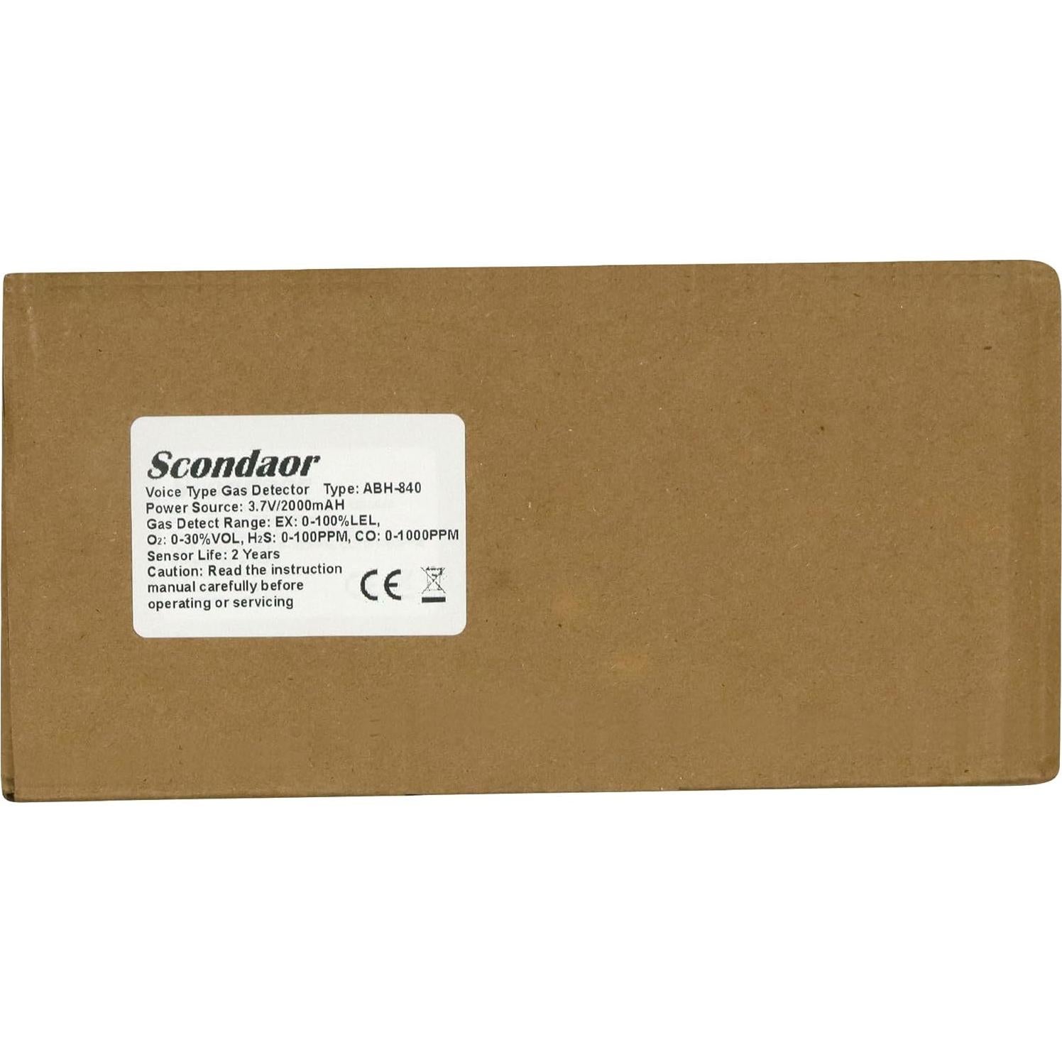 Detector de Gas Portátil Scondaor 4 en 1 con Pantalla LCD