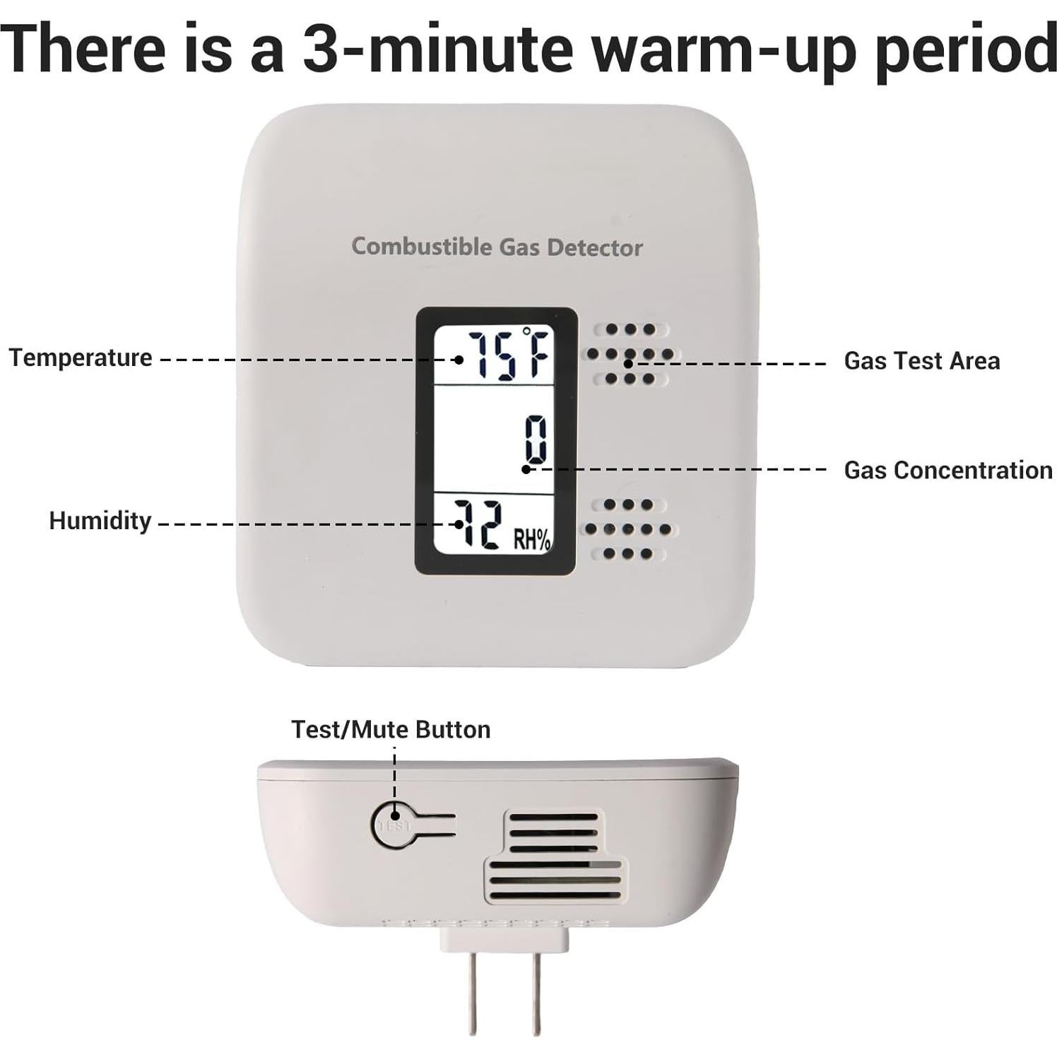 Detector de Fugas de Gas 3-en-1 EVITRY Y401 Pro Conectable
