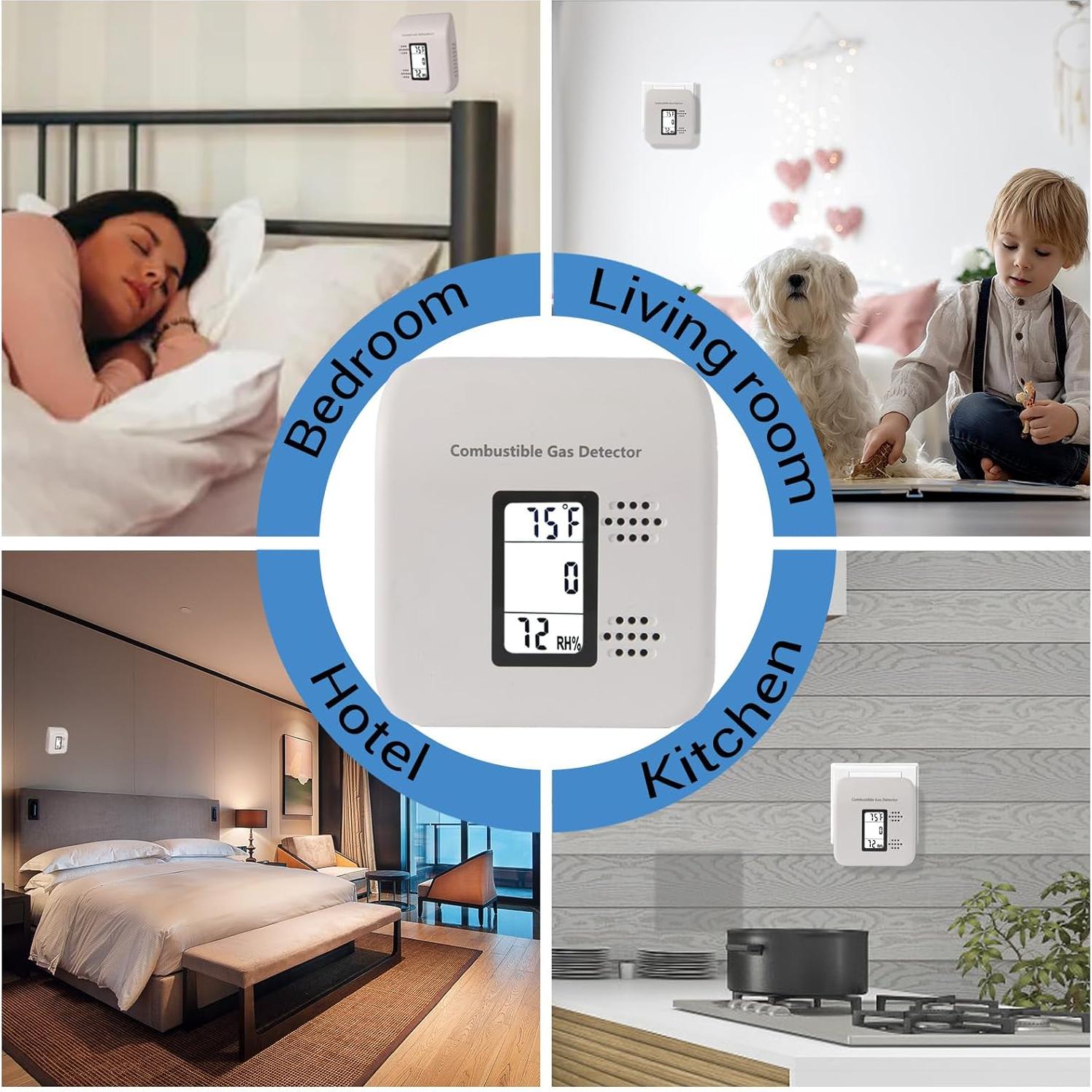 Detector de Fugas de Gas 3-en-1 EVITRY Y401 Pro Conectable