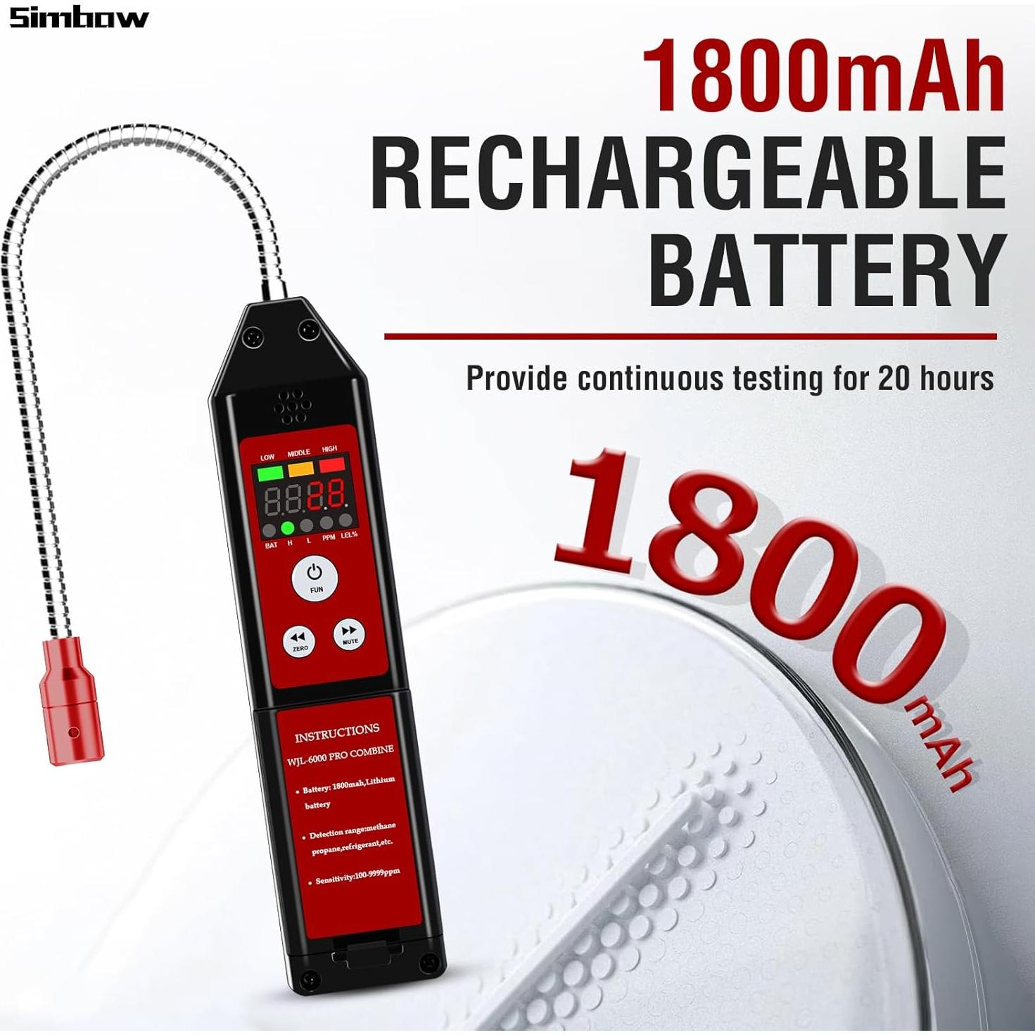 Detector de Fugas de Gas Refrigerante SIMBOW WJL-6000PRO