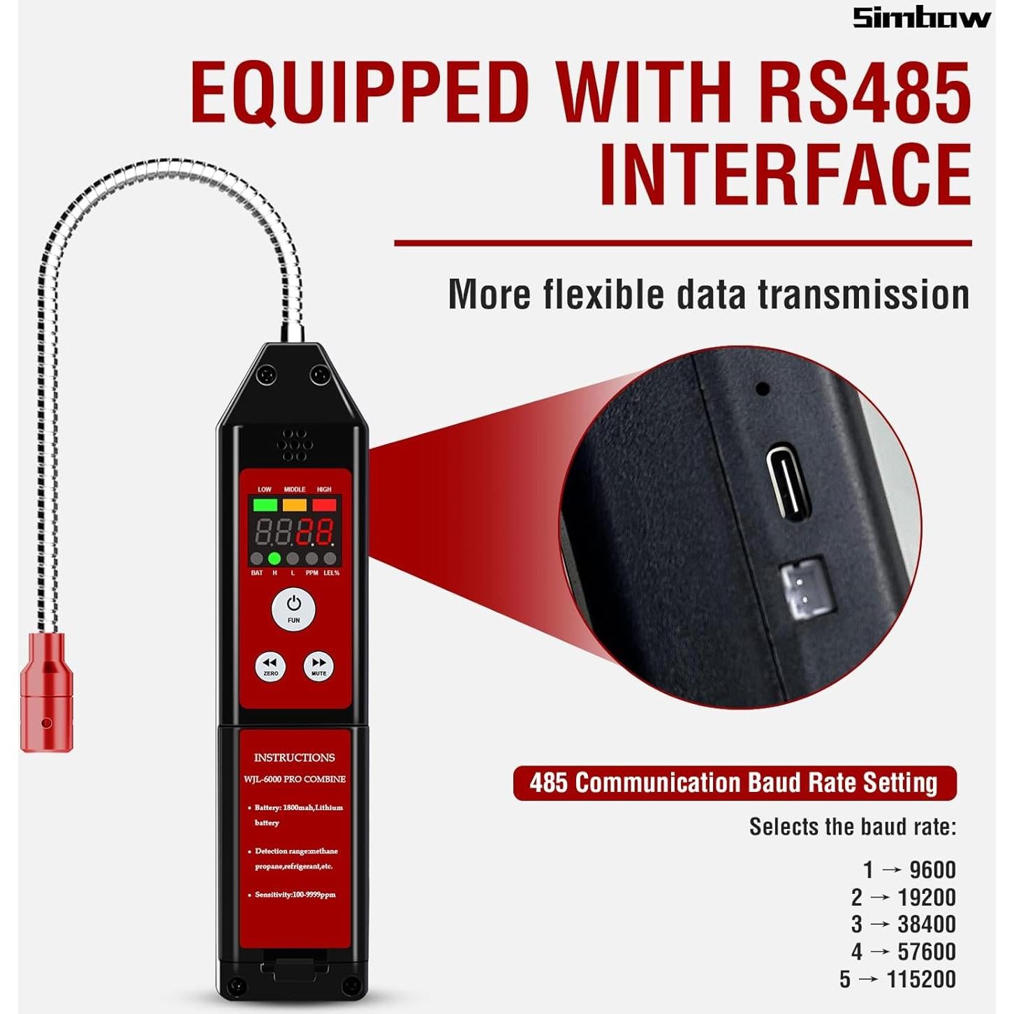 Detector de Fugas de Gas Refrigerante SIMBOW WJL-6000PRO