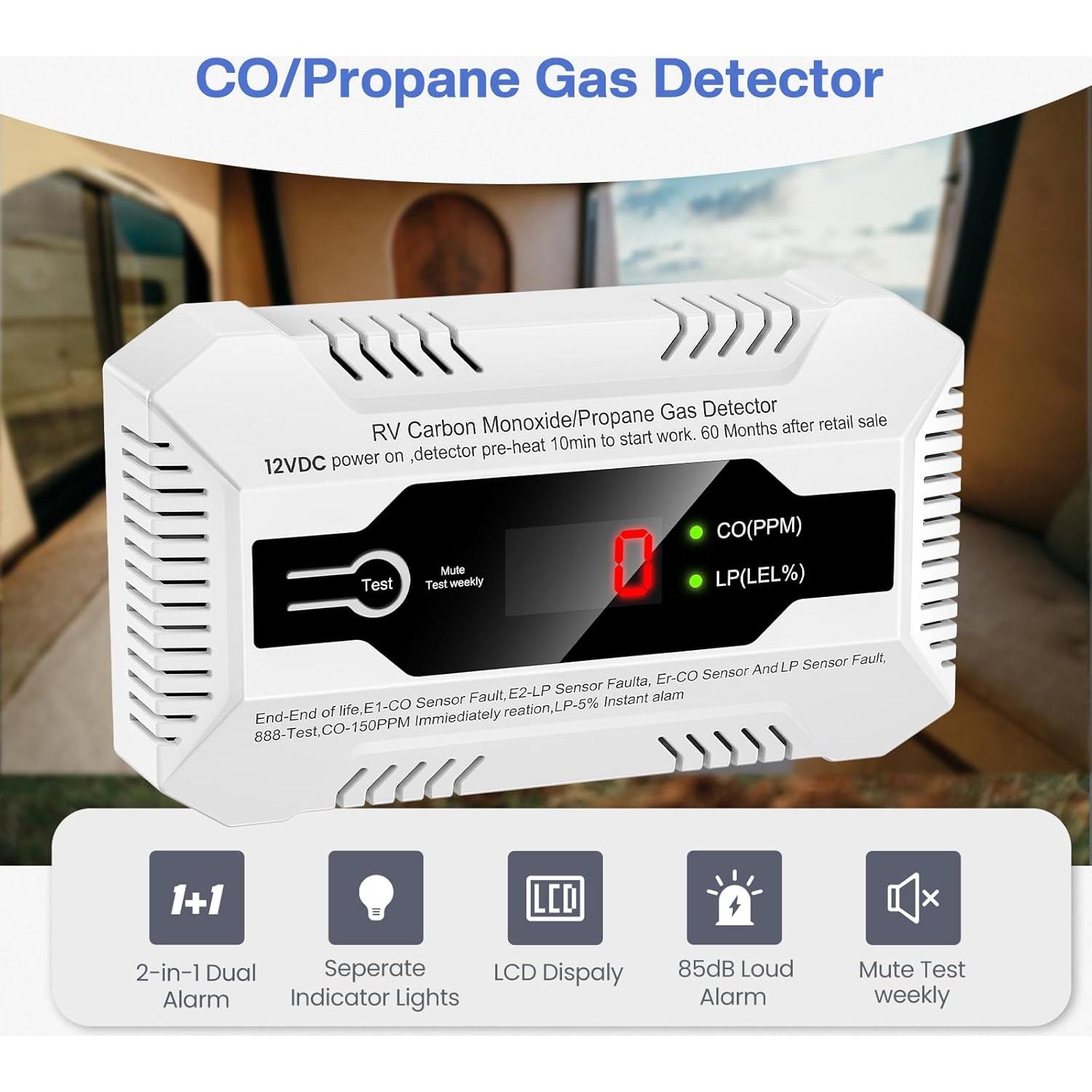 Detector de Monóxido de Carbono y Gas Propano Funomo B03