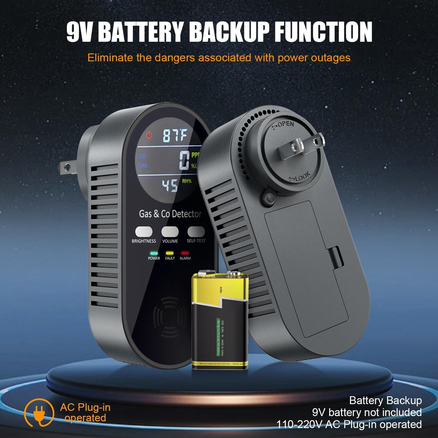 Detector de Monóxido de Carbono y Gas WESHLGD KH168 5-en-1