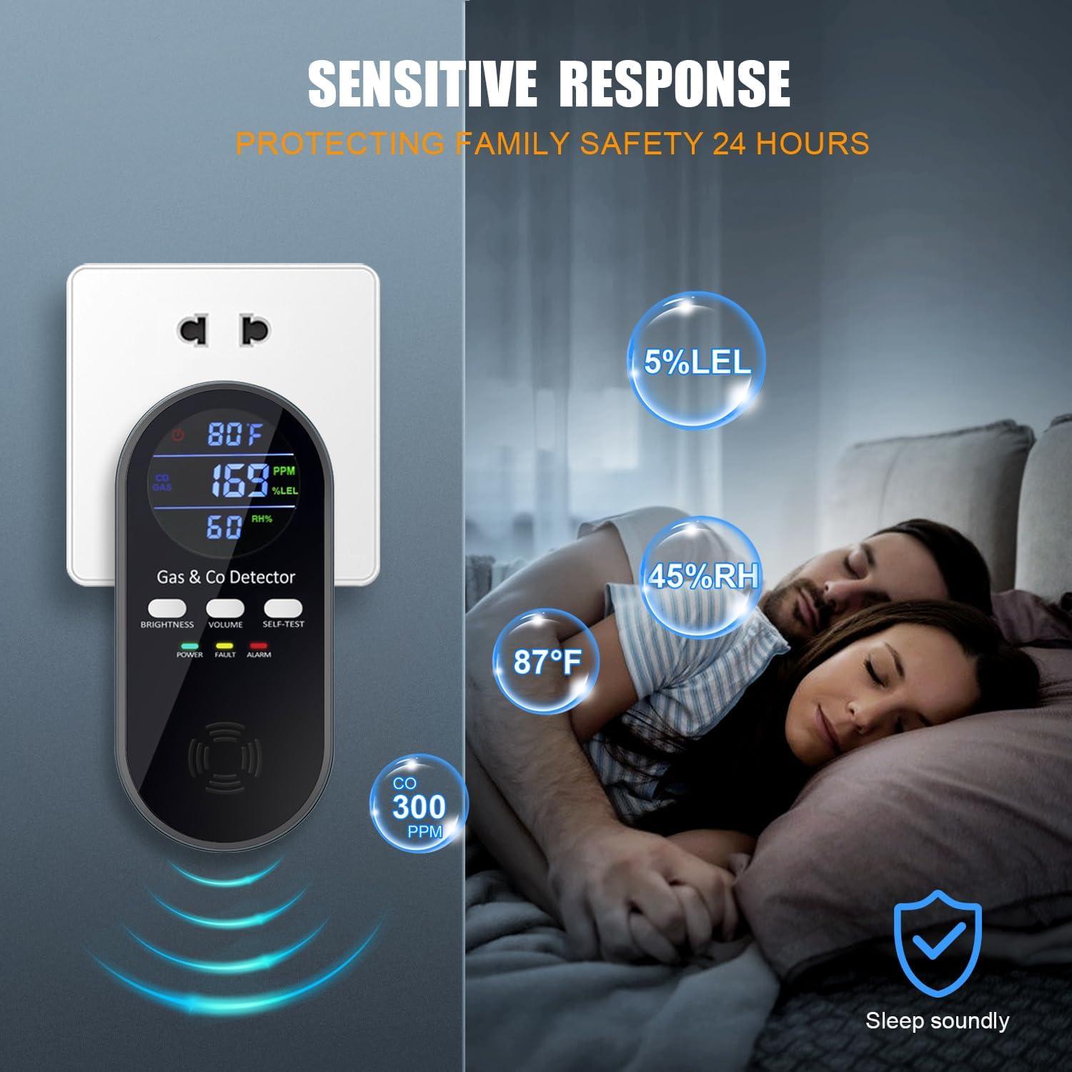 Detector de Monóxido de Carbono y Gas WESHLGD KH168 5-en-1