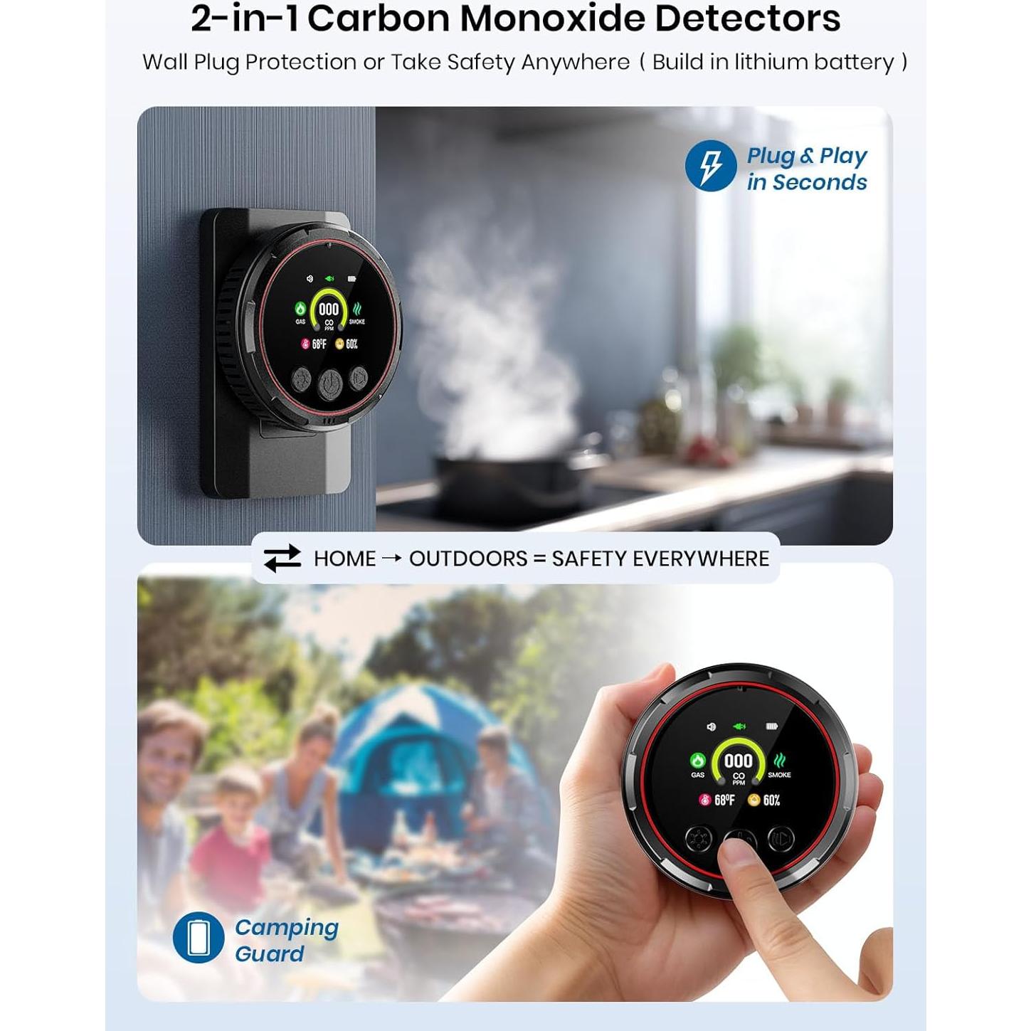 Detector de Monóxido de Carbono 5 en 1 TLMUSE HD13