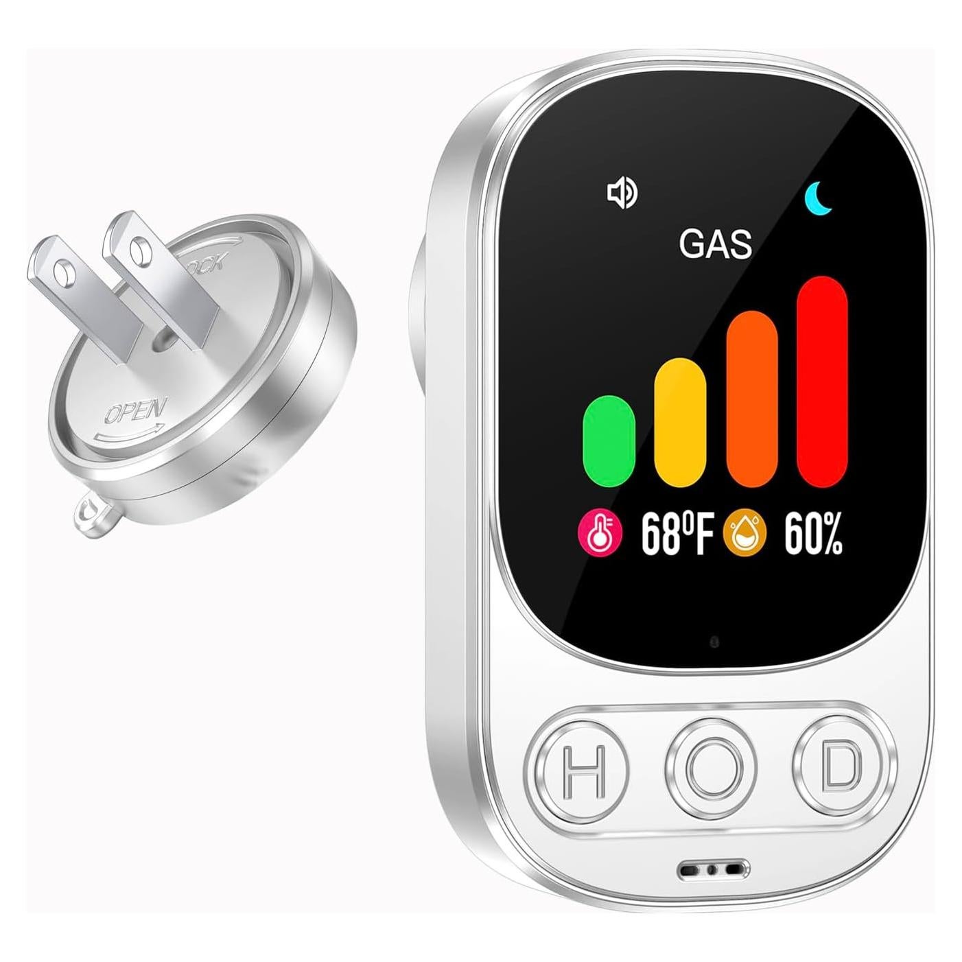 Detector de Gas Natural HISHELL HD05 3 en 1 con Alarma 85dB