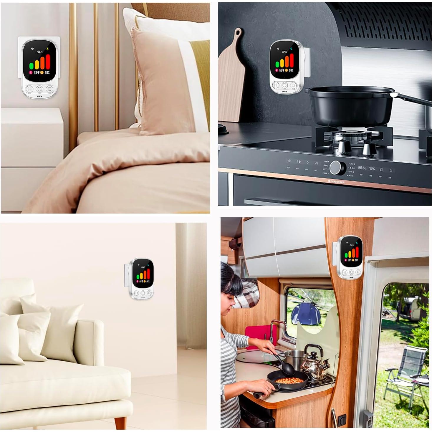 Detector de Gas Natural HISHELL HD05 3 en 1 con Alarma 85dB