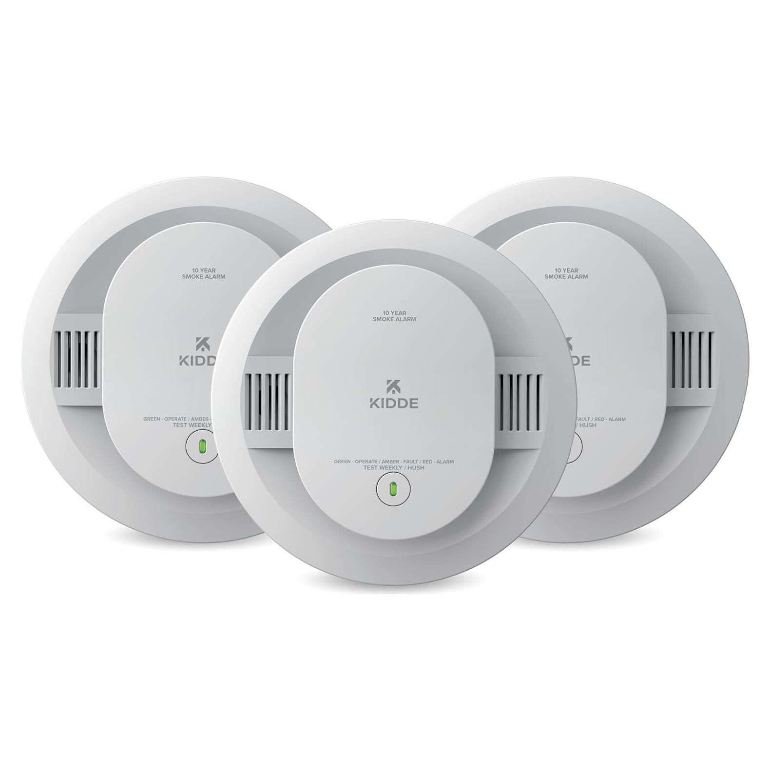Detector de Humo Kidde 20SD10, Paquete de 3, Batería 10 Años