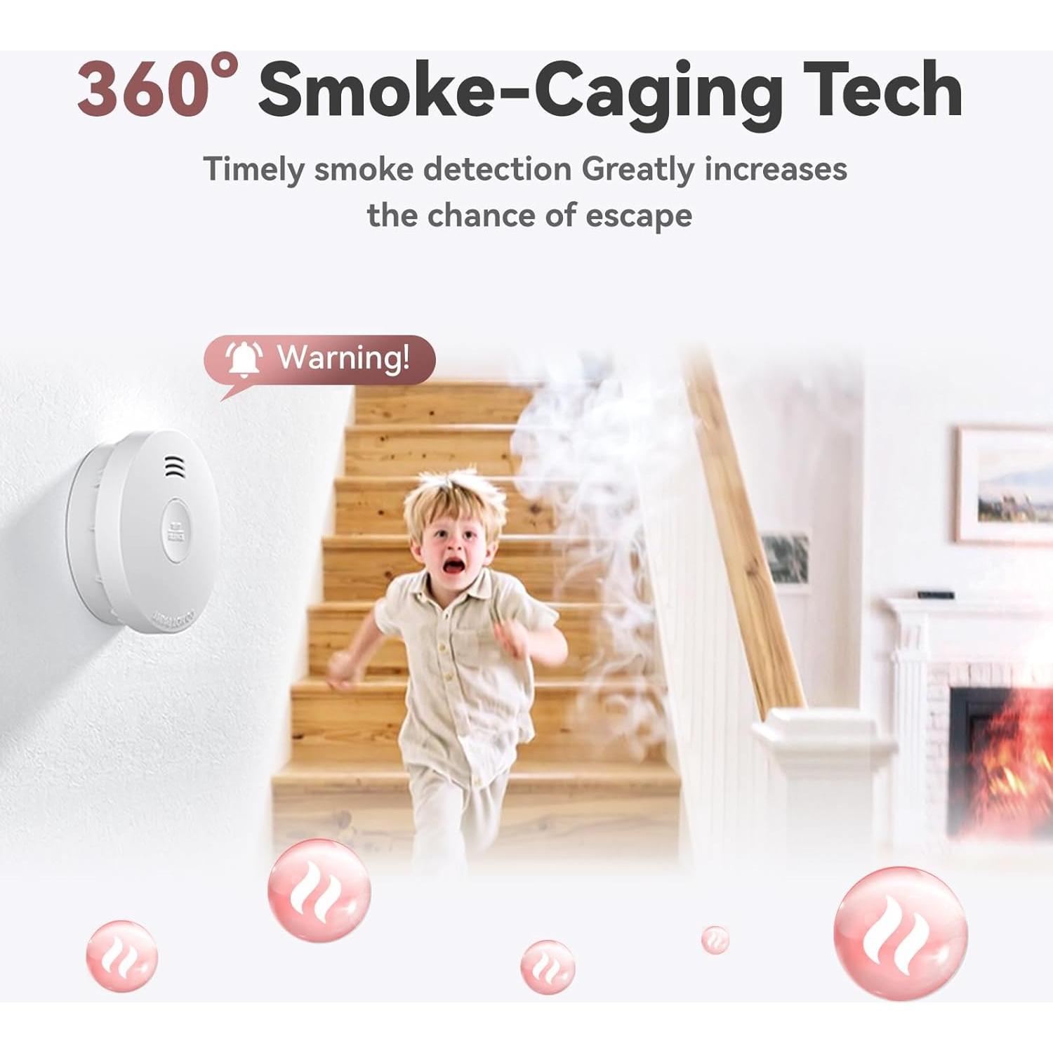 Detector de Humo Putogesafe con Batería de 10 Años y Sensor Fotoeléctrico