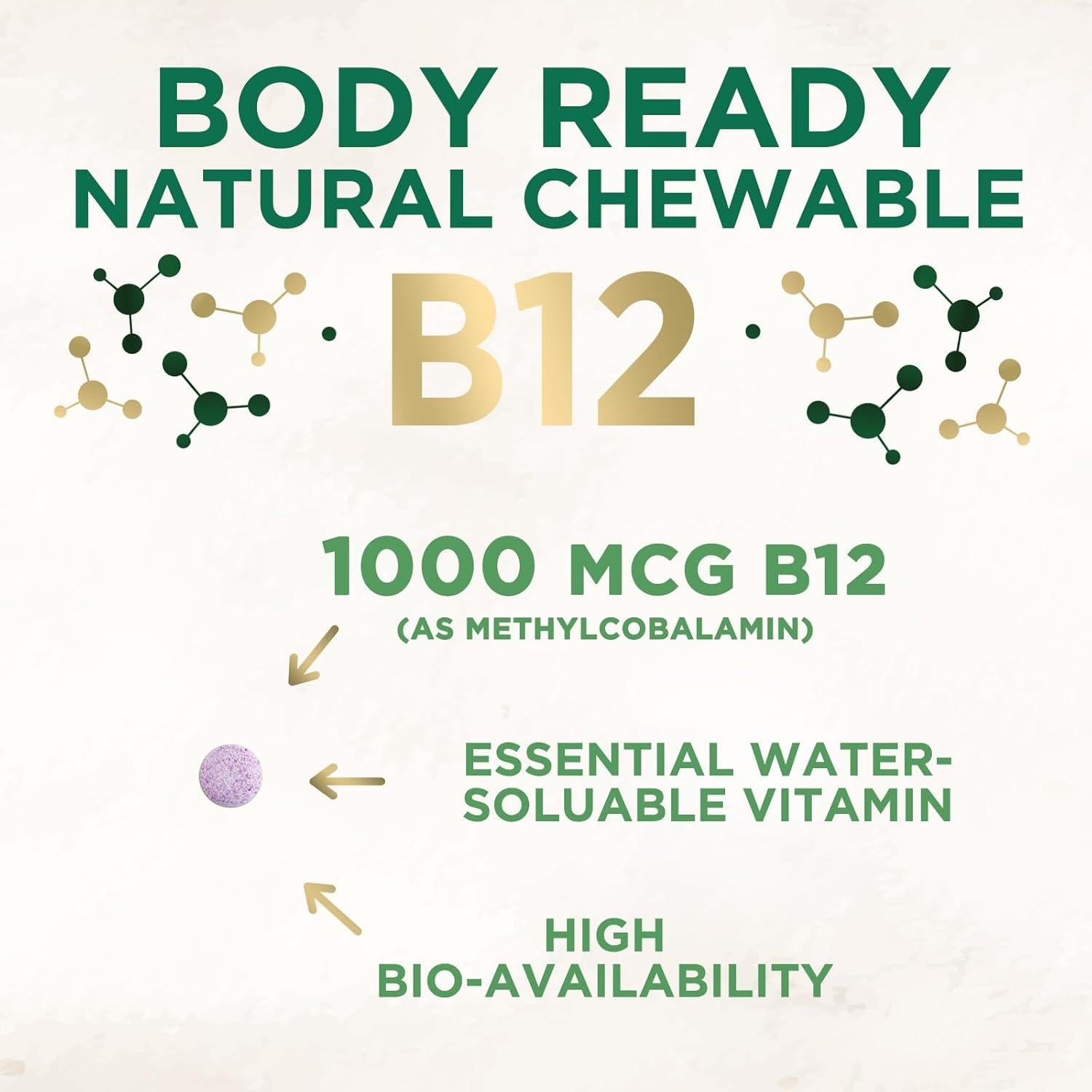 Vitamina B12 Masticable Nature's Nutrition 1000 mcg - 60 Tabletas Veganas