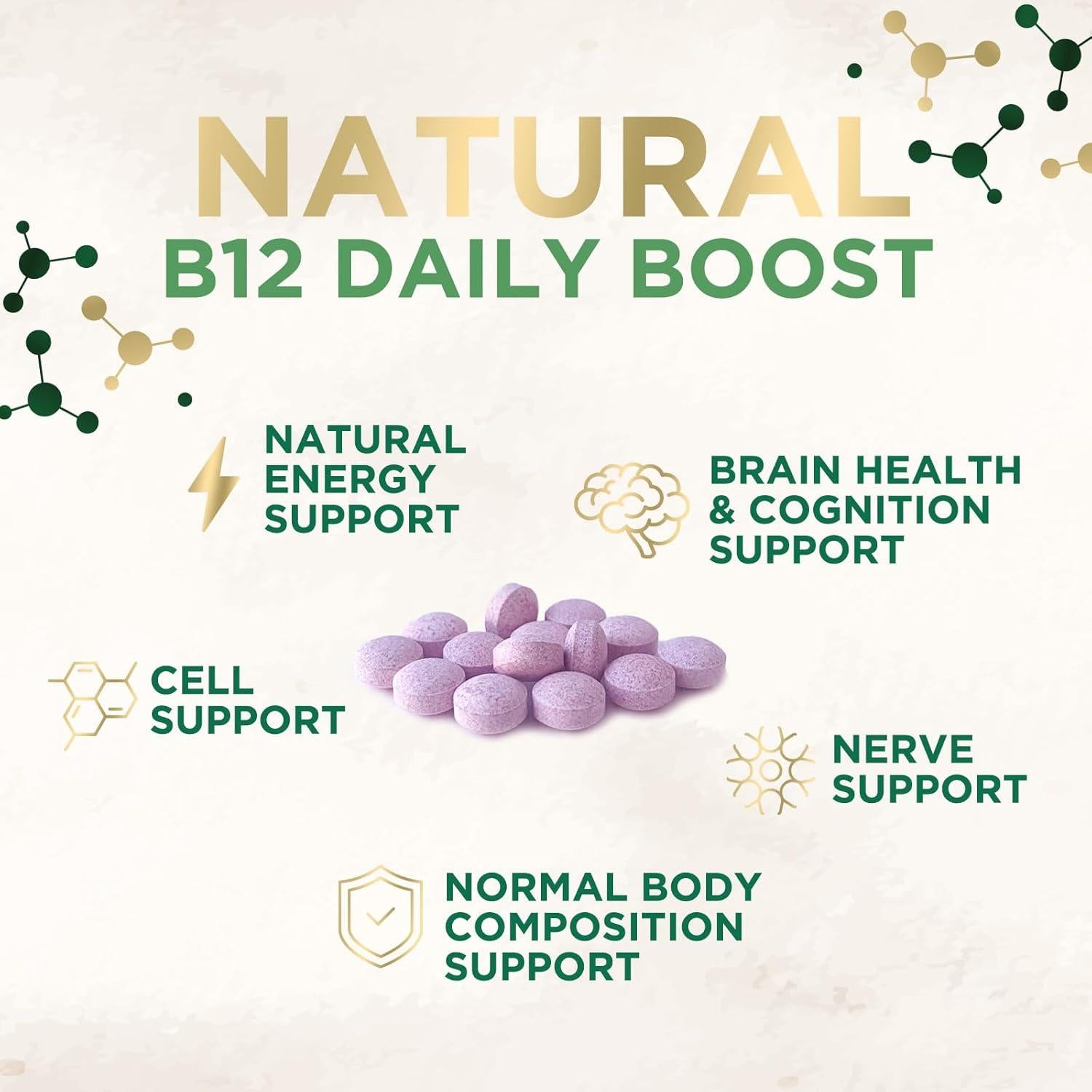 Vitamina B12 Masticable Nature's Nutrition 1000 mcg - 60 Tabletas Veganas