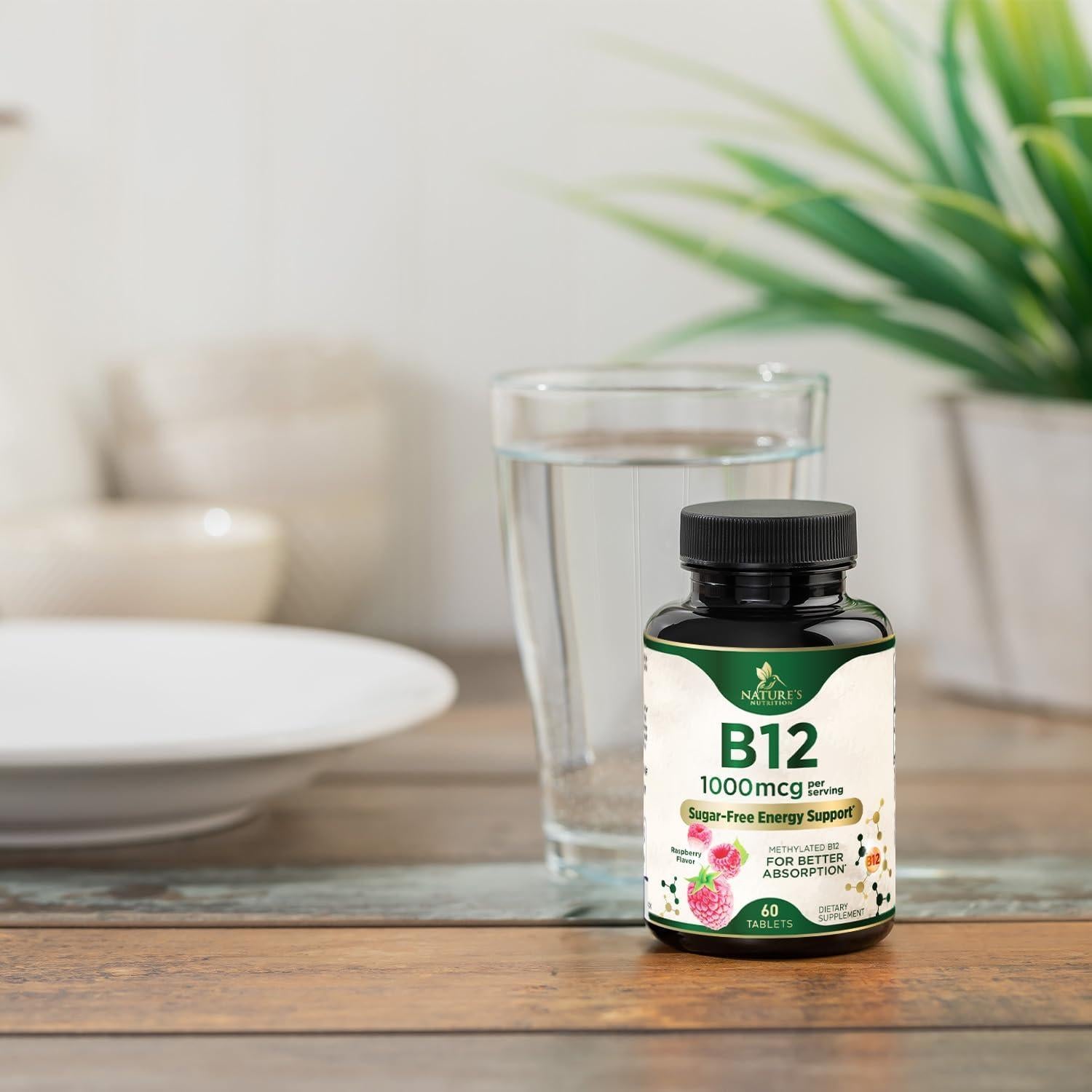 Vitamina B12 Masticable Nature's Nutrition 1000 mcg - 60 Tabletas Veganas