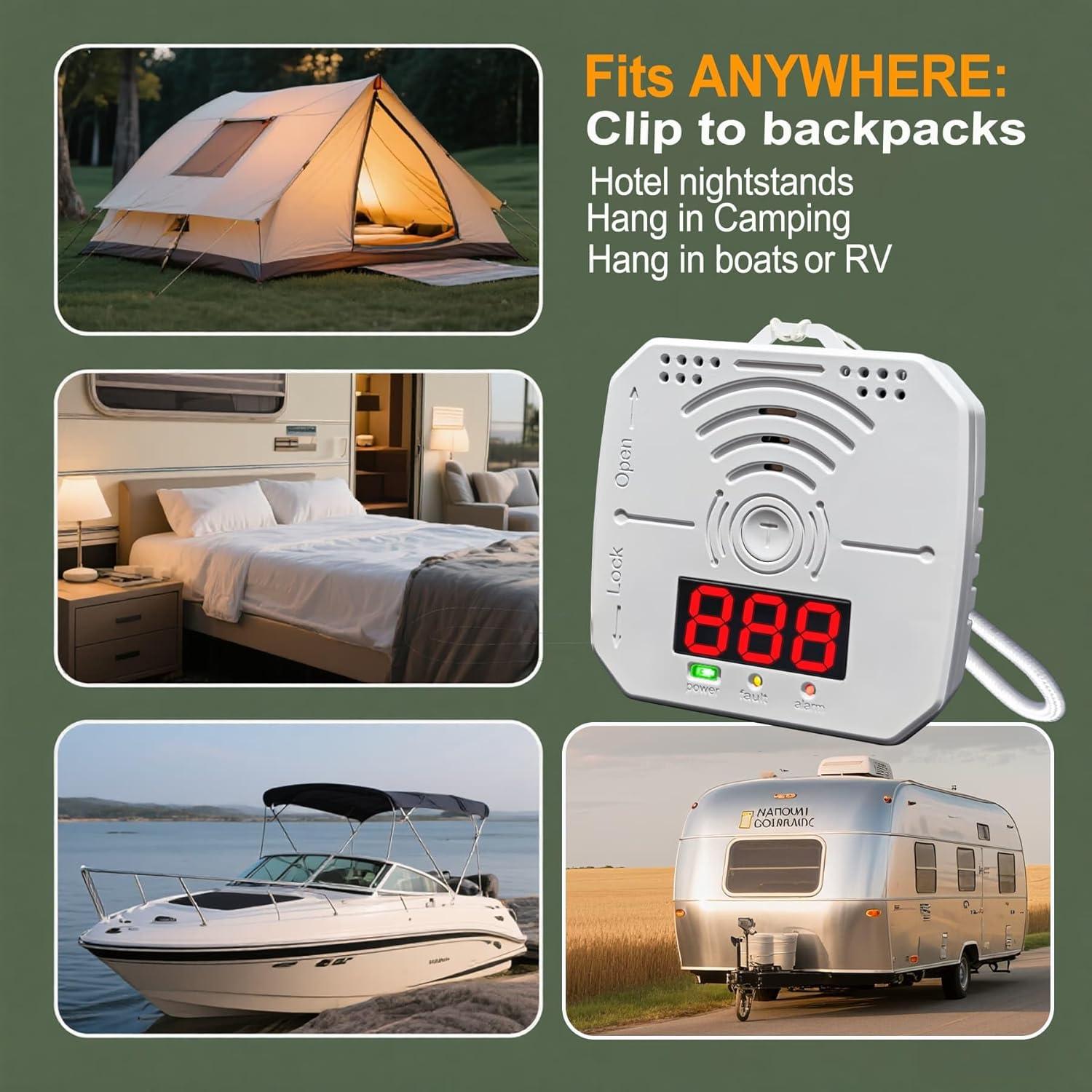 Paquete de 2 Detectores de Monóxido de Carbono Pumwry