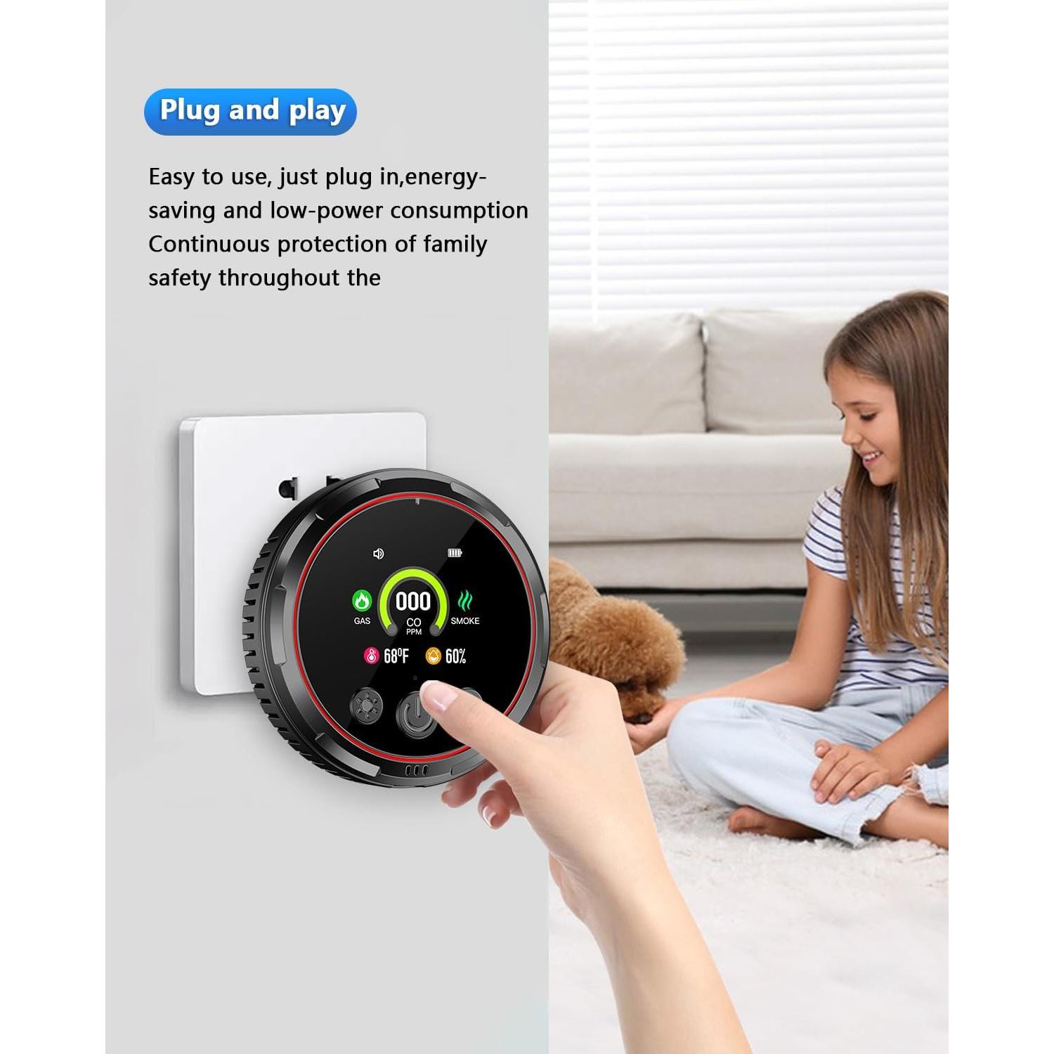 Paquete de 3 Alarmas DOVERC 5 en 1 Humo CO Gas Natural