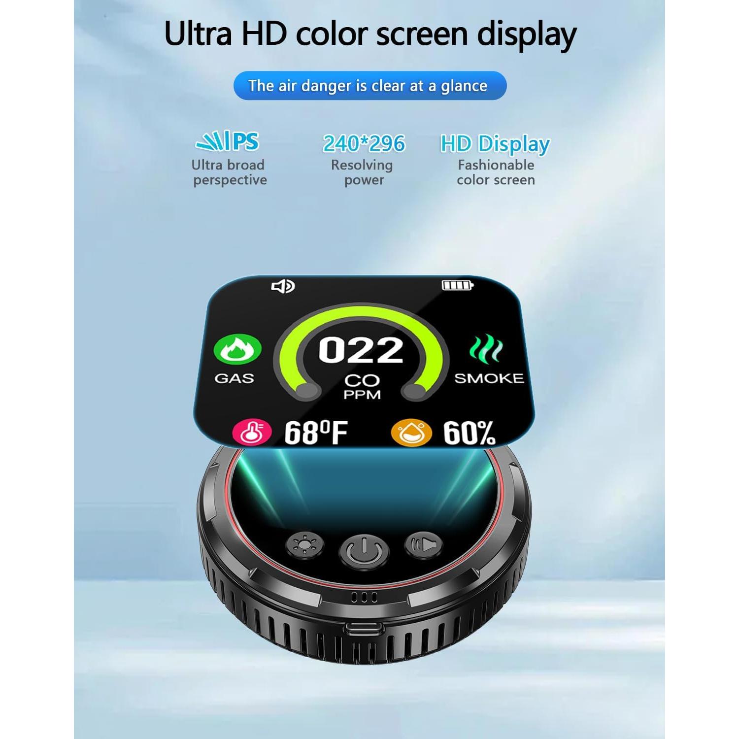 Paquete de 3 Alarmas DOVERC 5 en 1 Humo CO Gas Natural